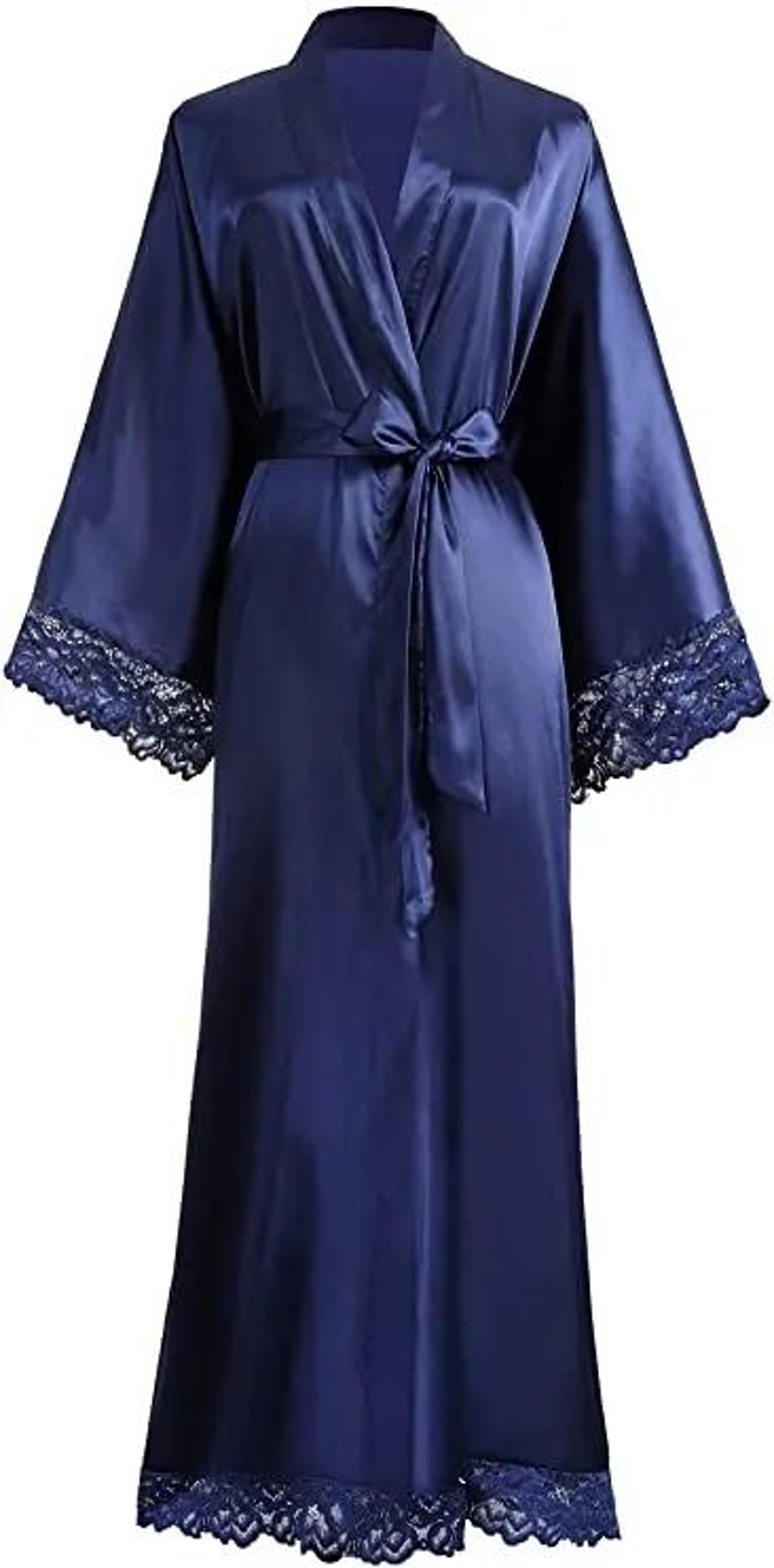 silky satin lace wedding robe – elegant bridal & bridesmaid sleepwear
