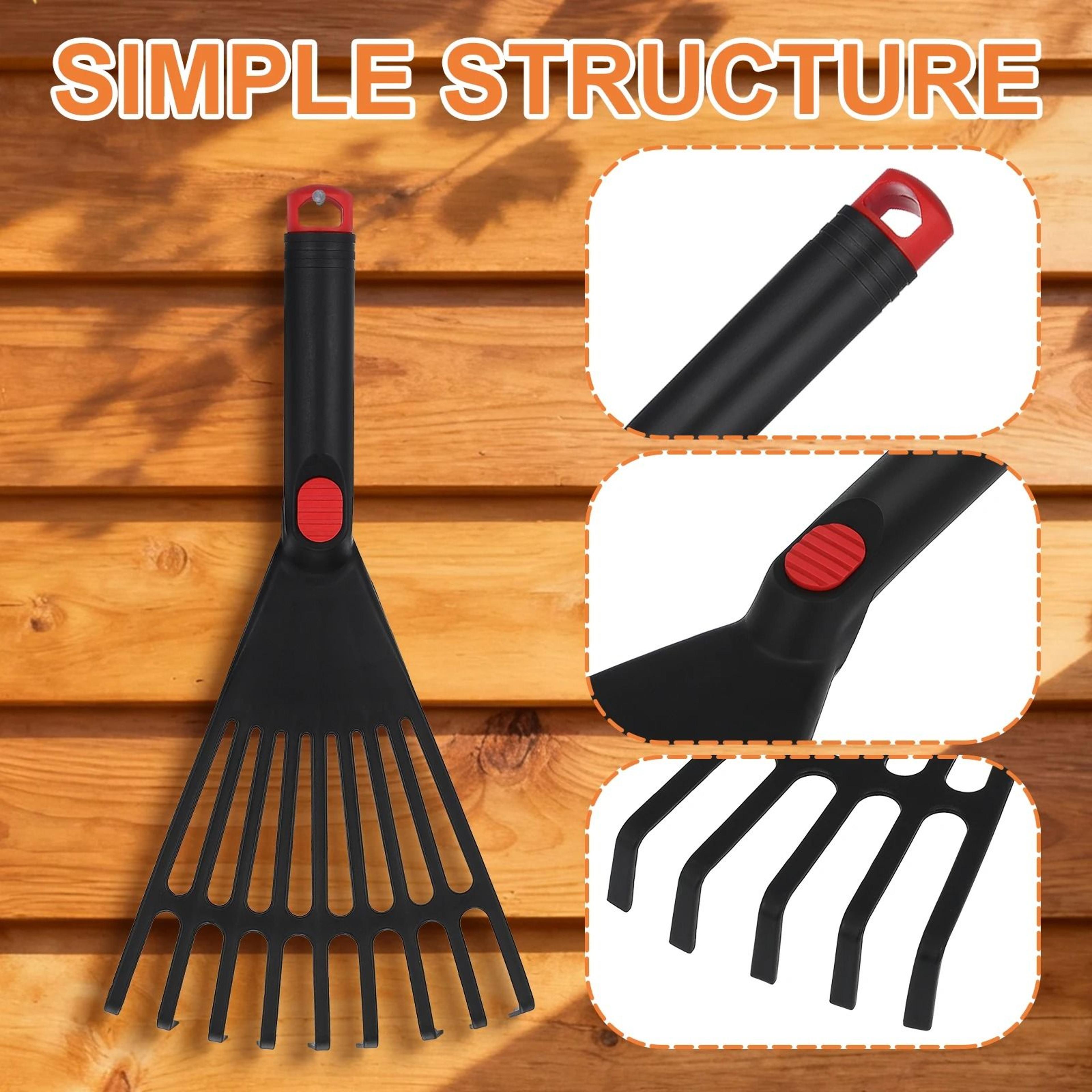 durable plastic leaf rake – essential hand tool for garden cleaning