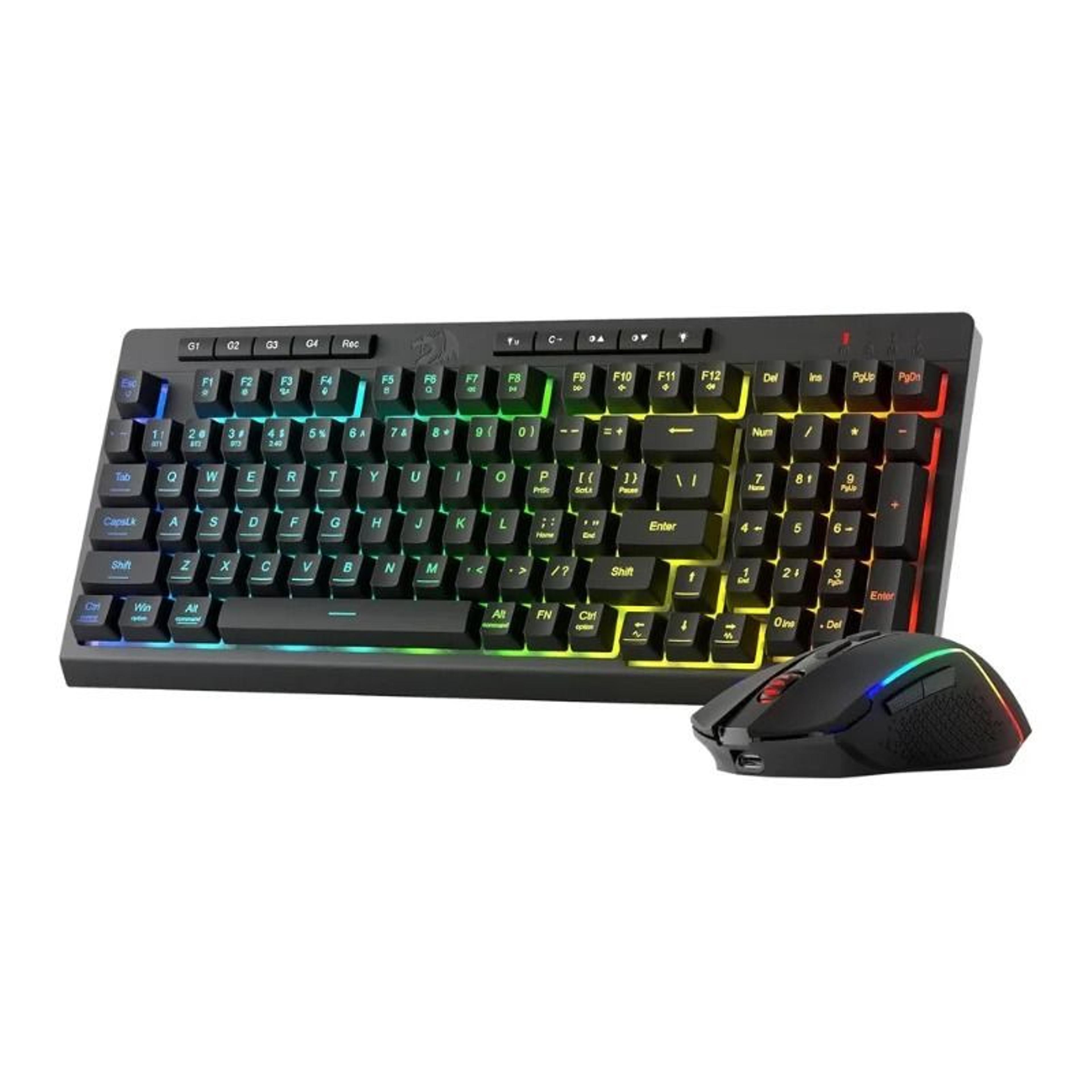wireless gaming essentials – 98-key rgb keyboard & mouse combo