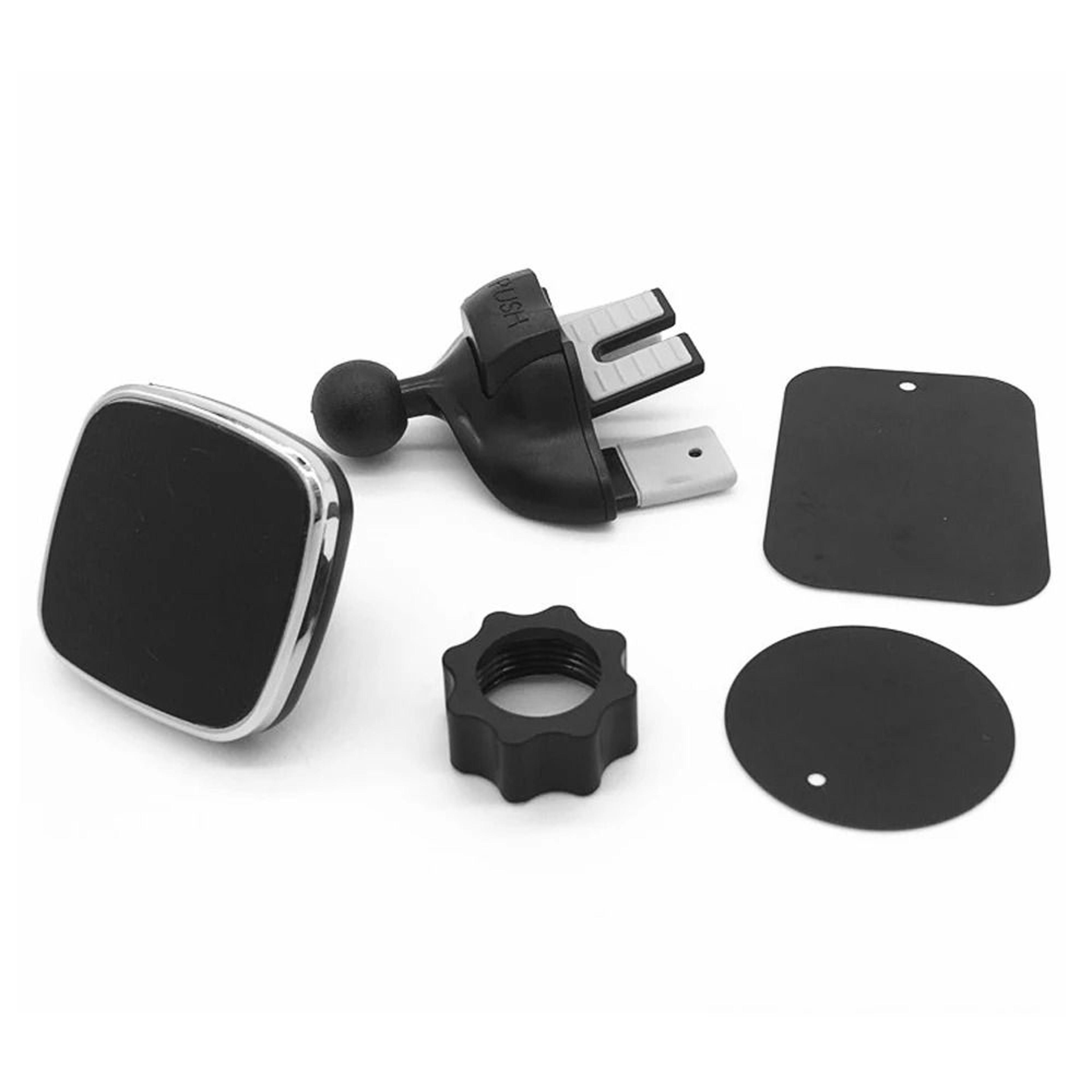 dual-mount magnetic car holder – universal cd slot and air vent stand
