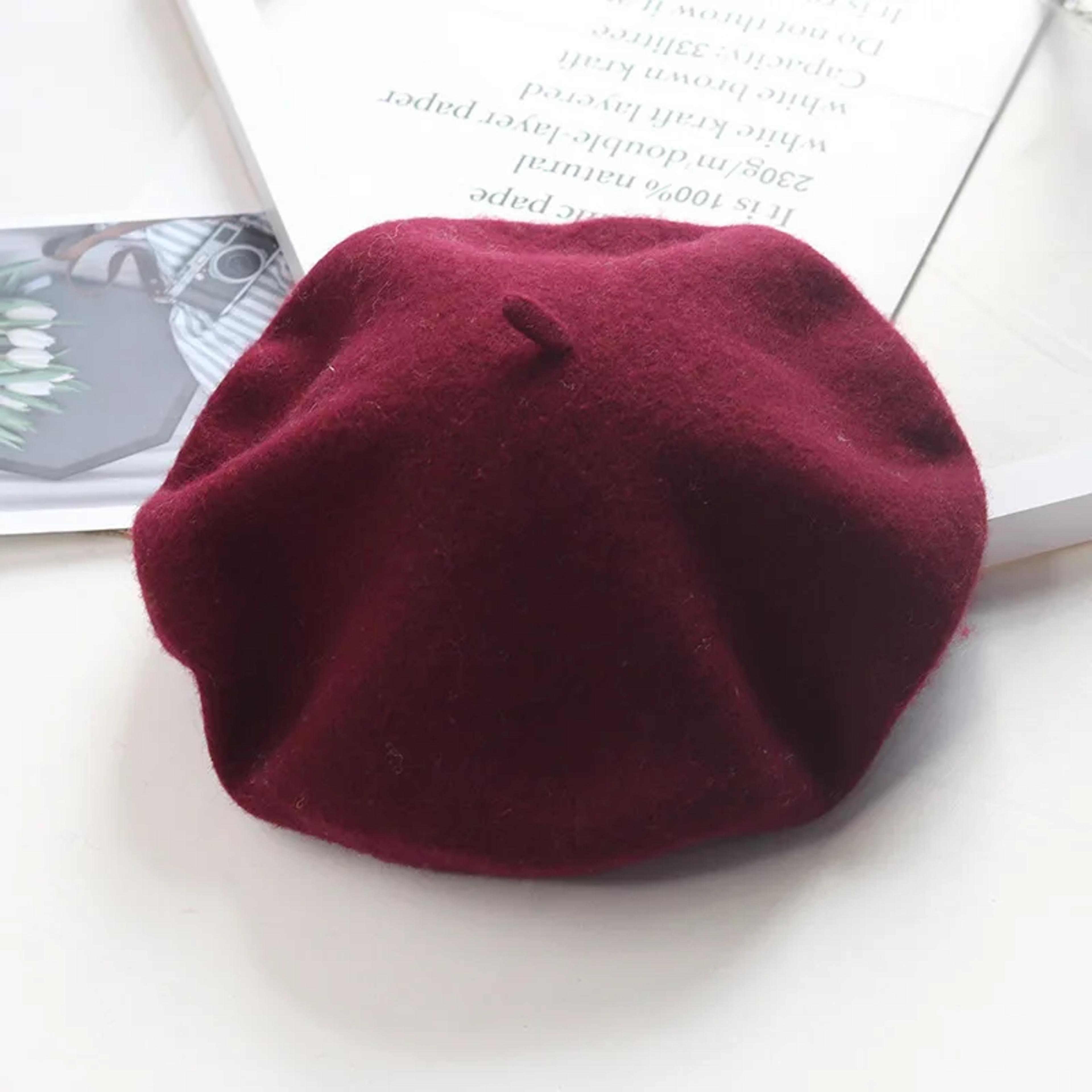 vintage wool beret hat - warm winter accessory for stylish comfort