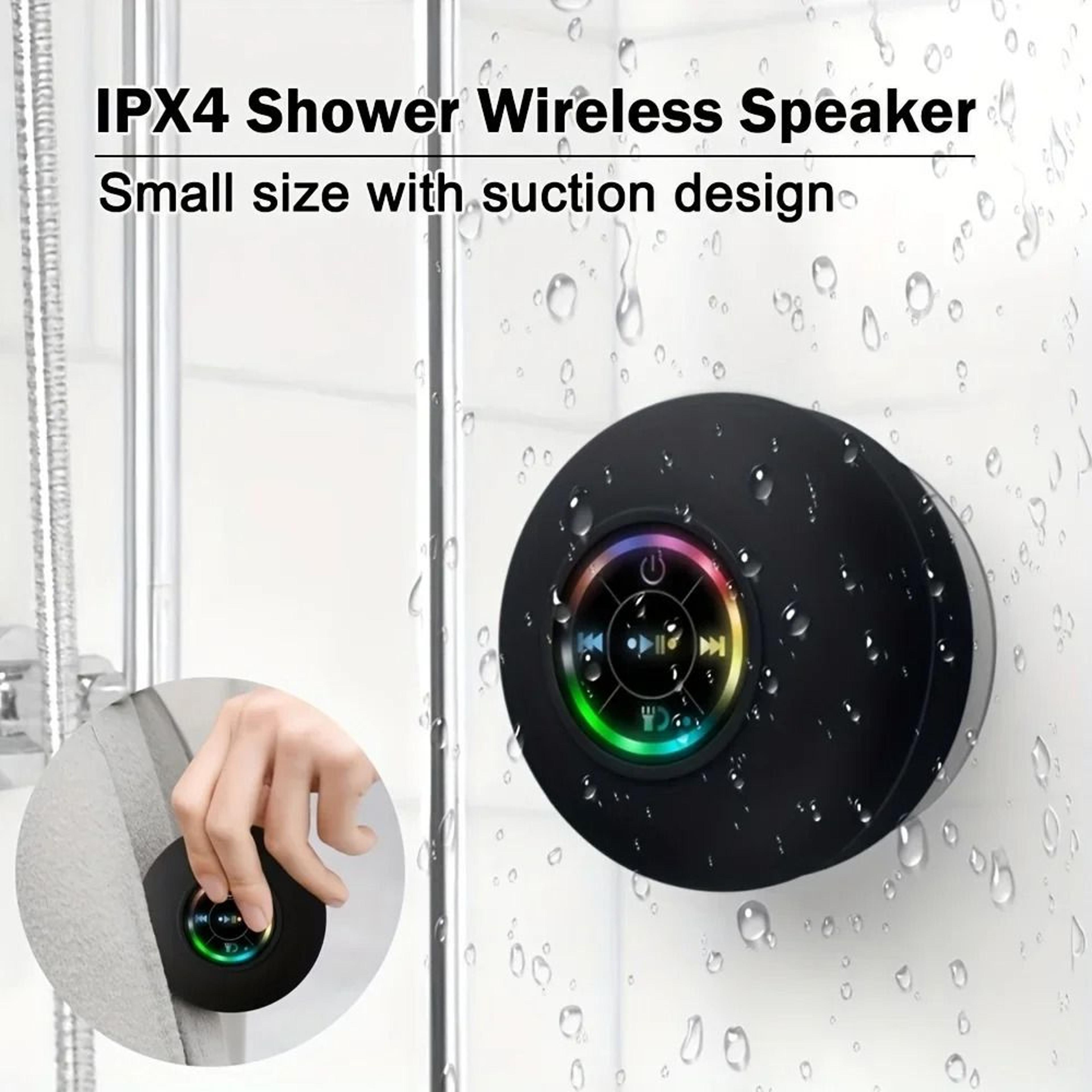 waterproof bluetooth speaker – high-impact bathroom & outdoor suction mount