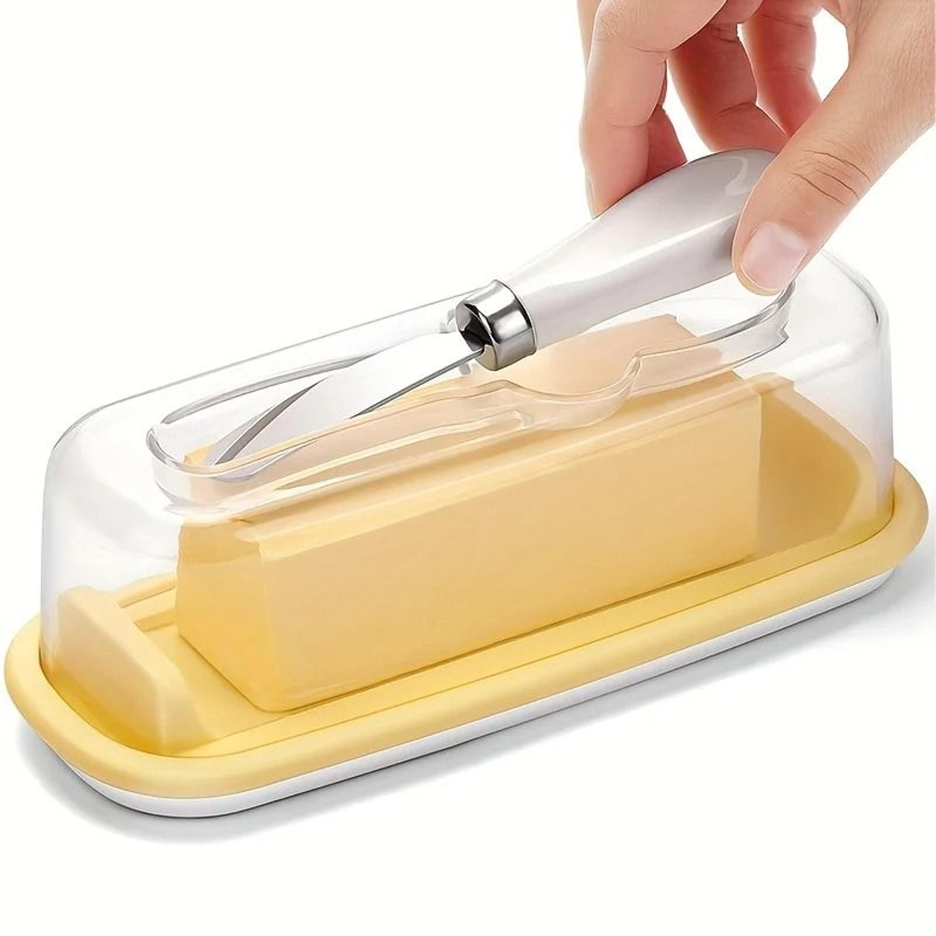 high-sealing butter dish with integrated spreader
