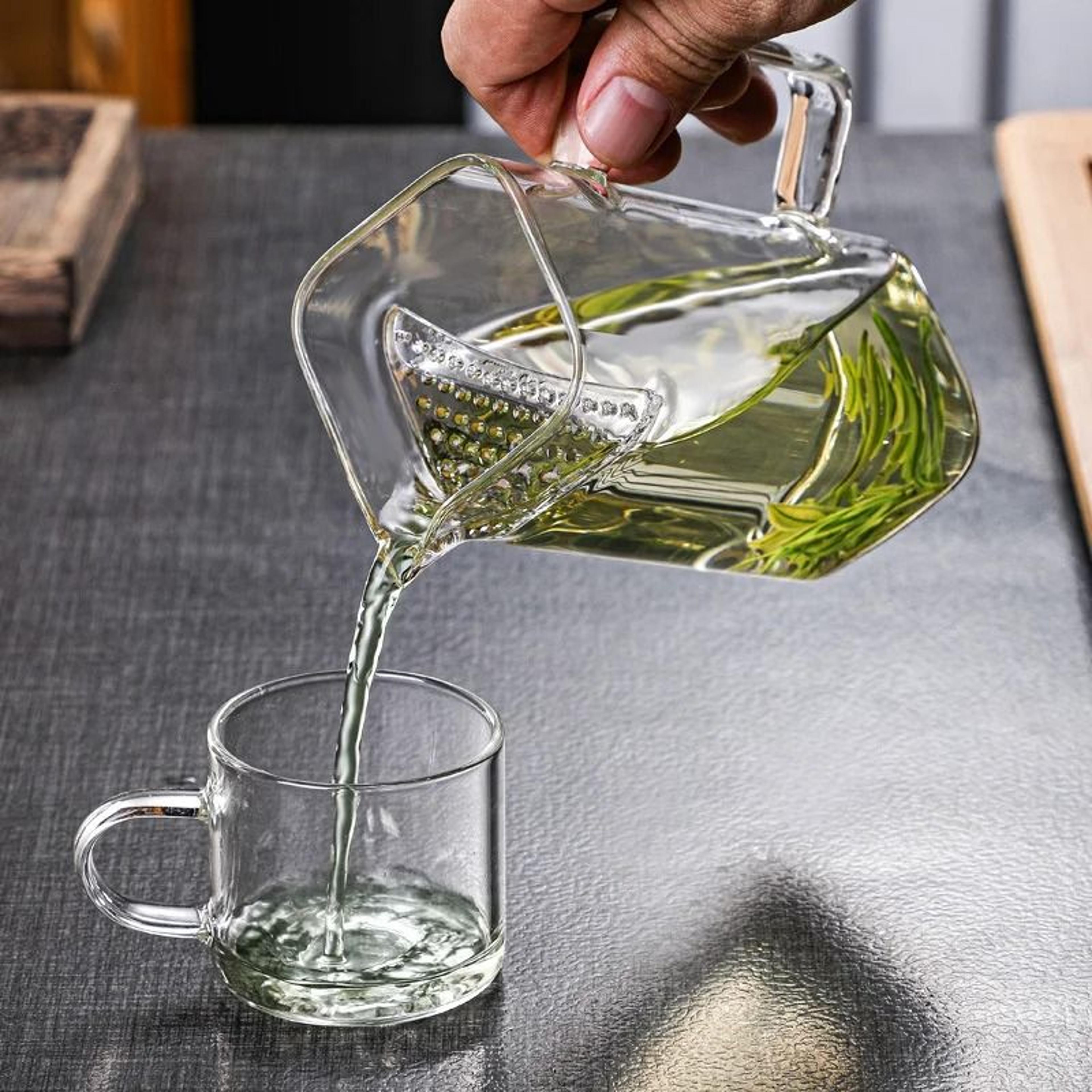 square mouth high borosilicate glass tea pitcher