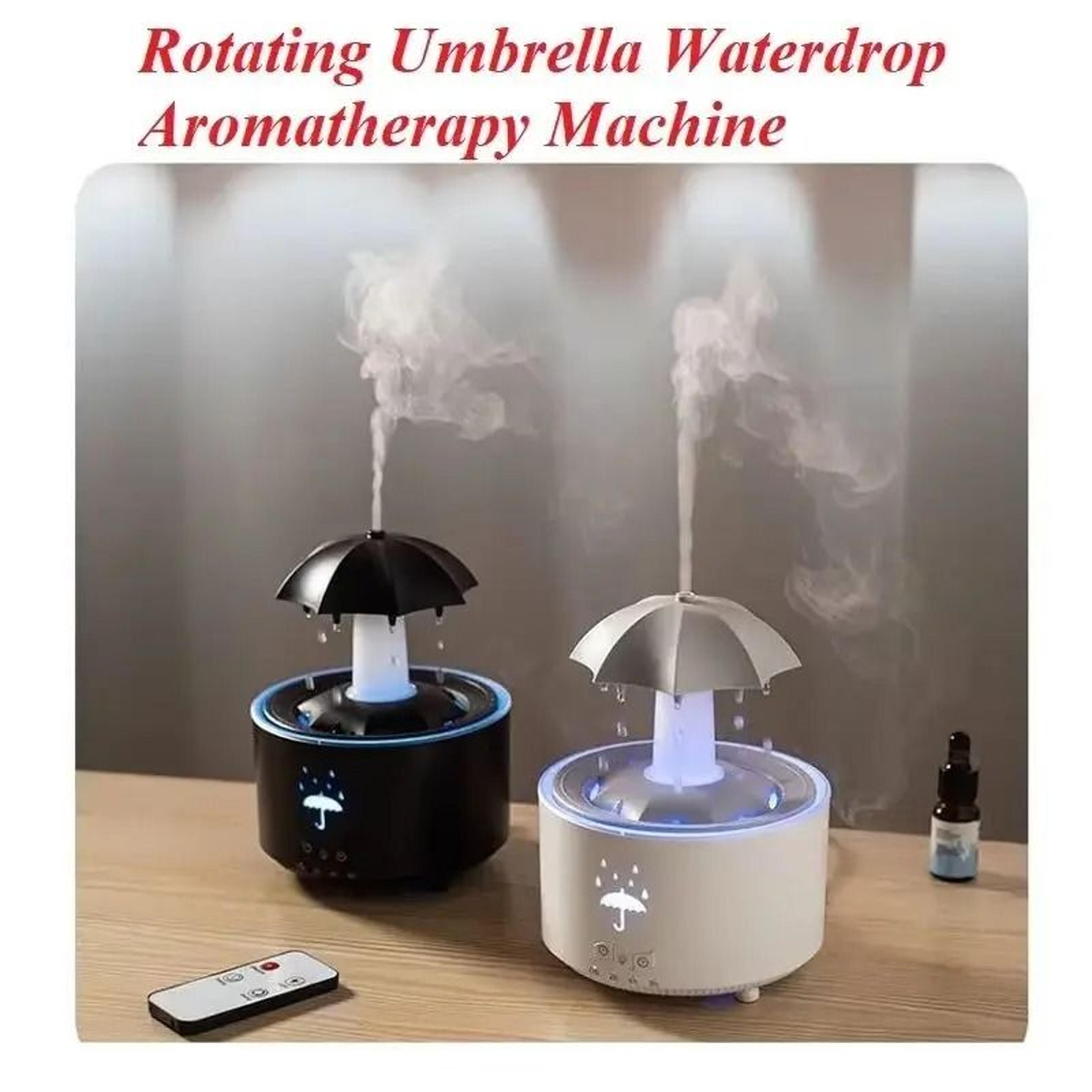 serene umbrella raindrop air humidifier – colorful mist & essential oil diffuser