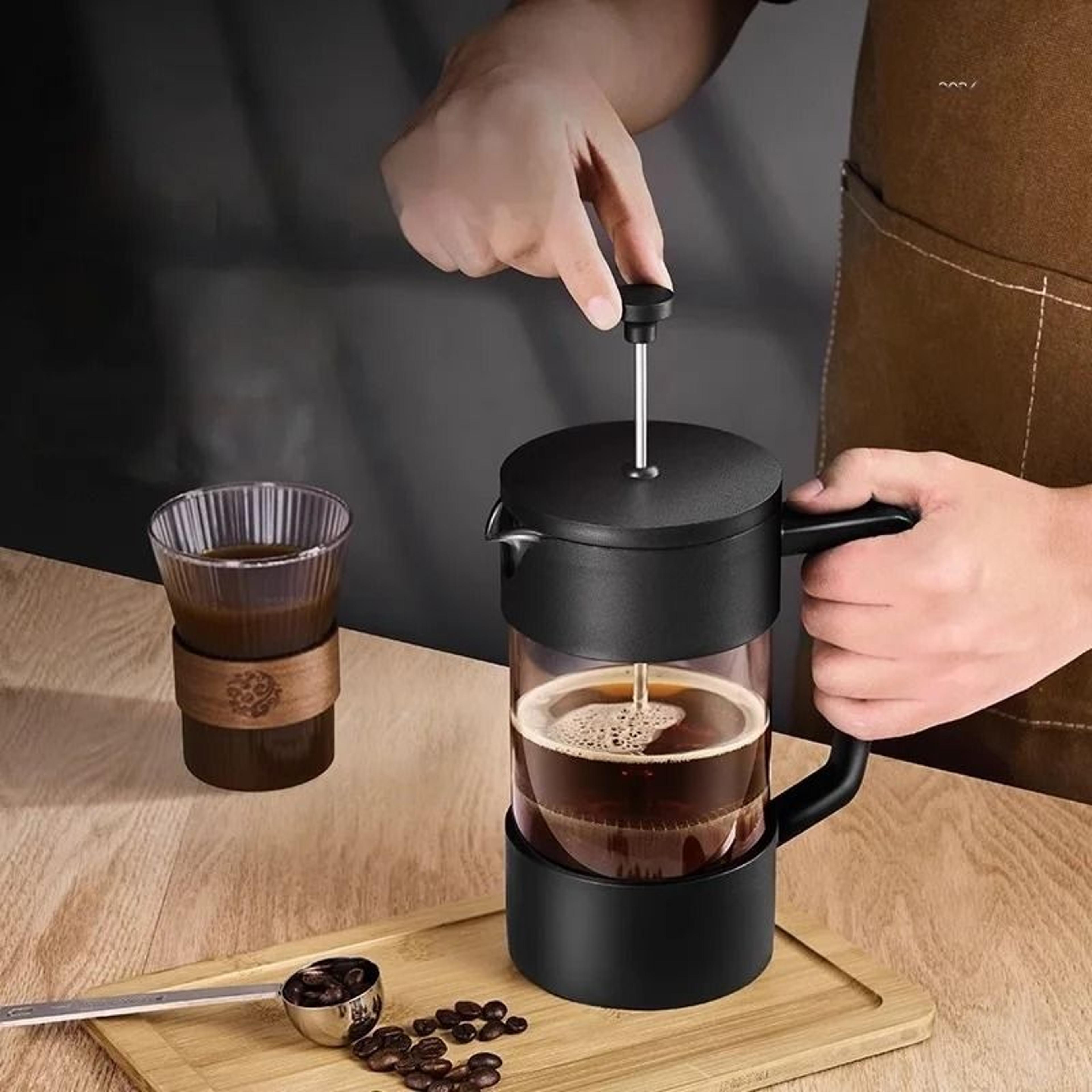 glass french press coffee maker – heat-resistant borosilicate brew pot