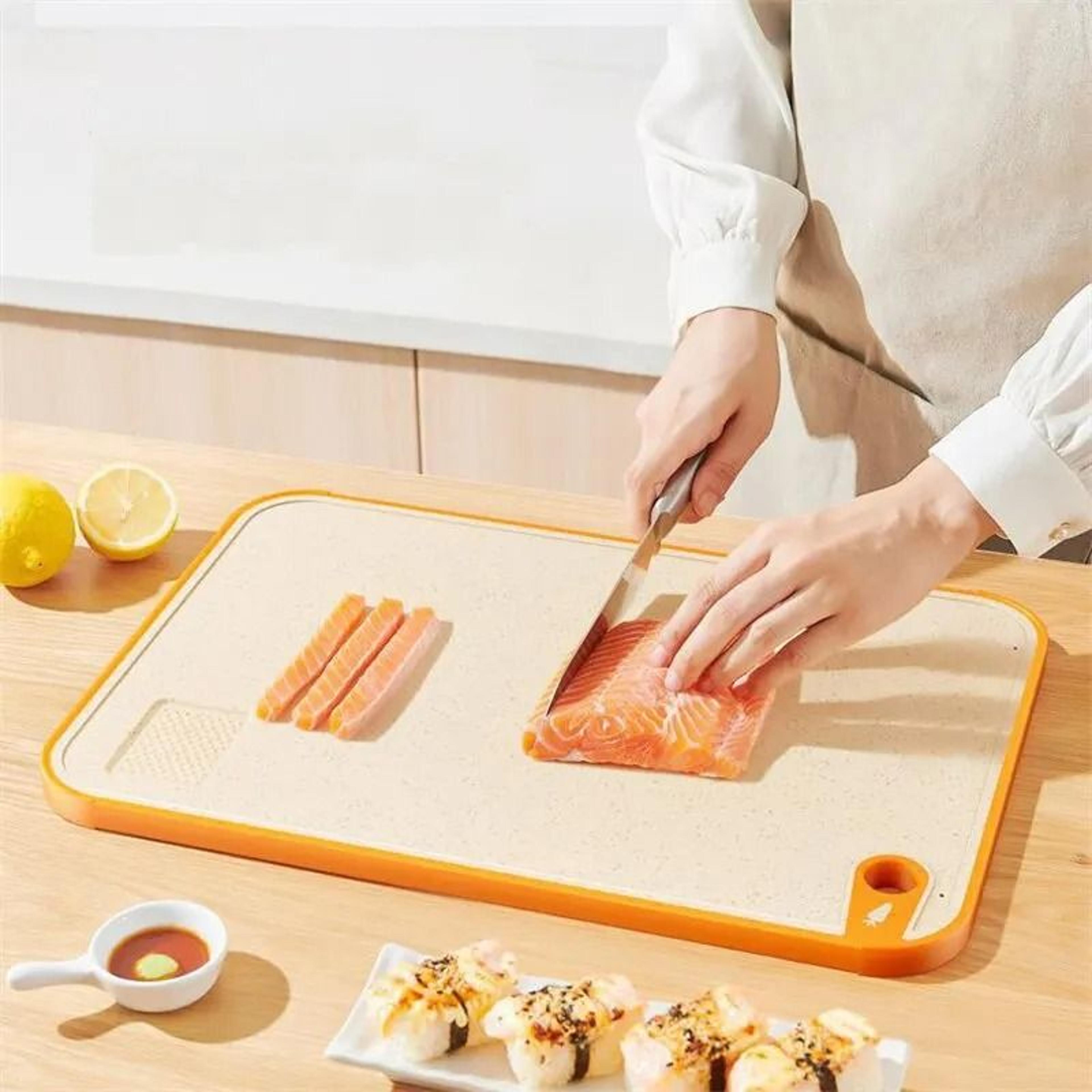eco-friendly wheat straw cutting board – double-sided antibacterial prep surface