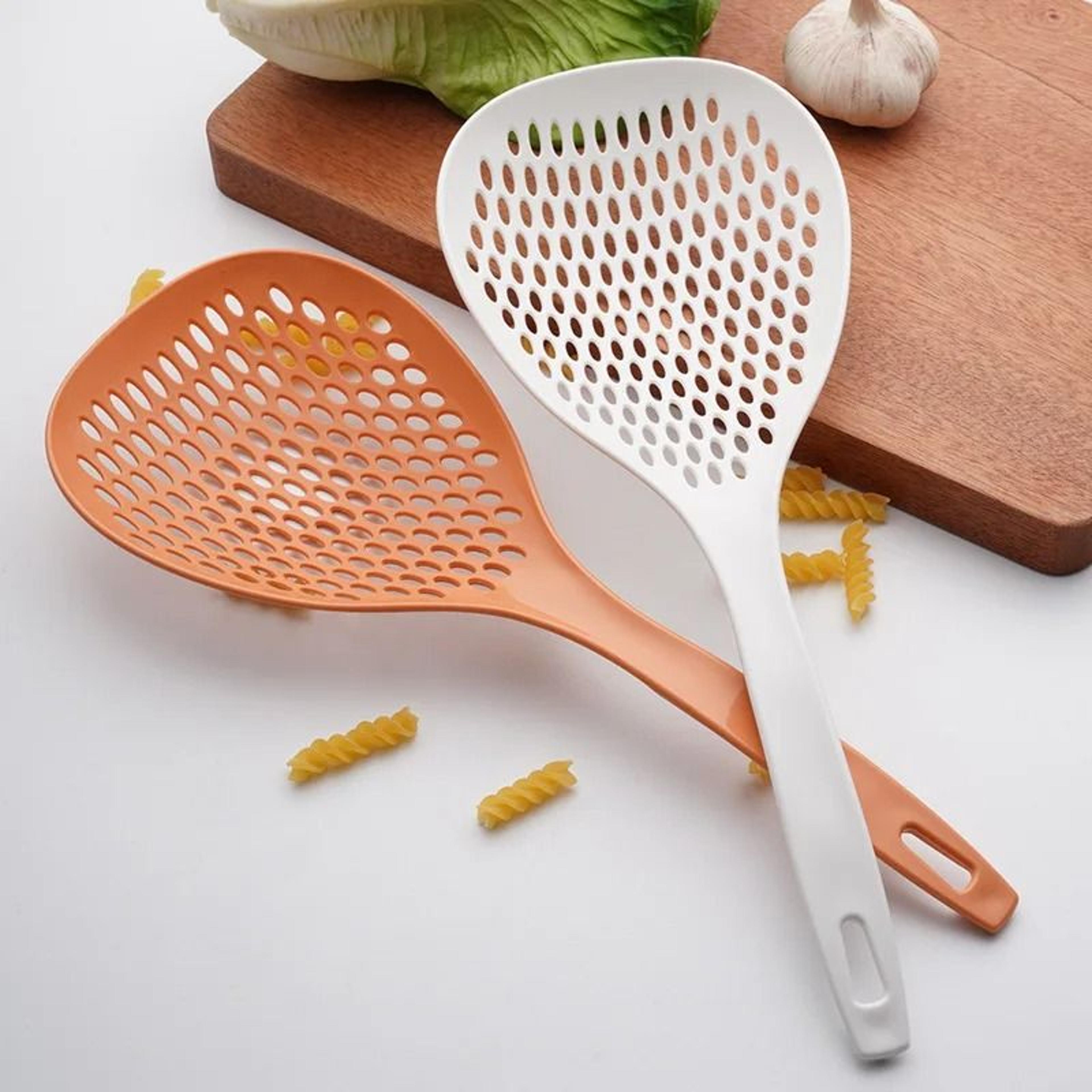 jumbo kitchen strainer scoop – long-handled noodle & dumpling drainer