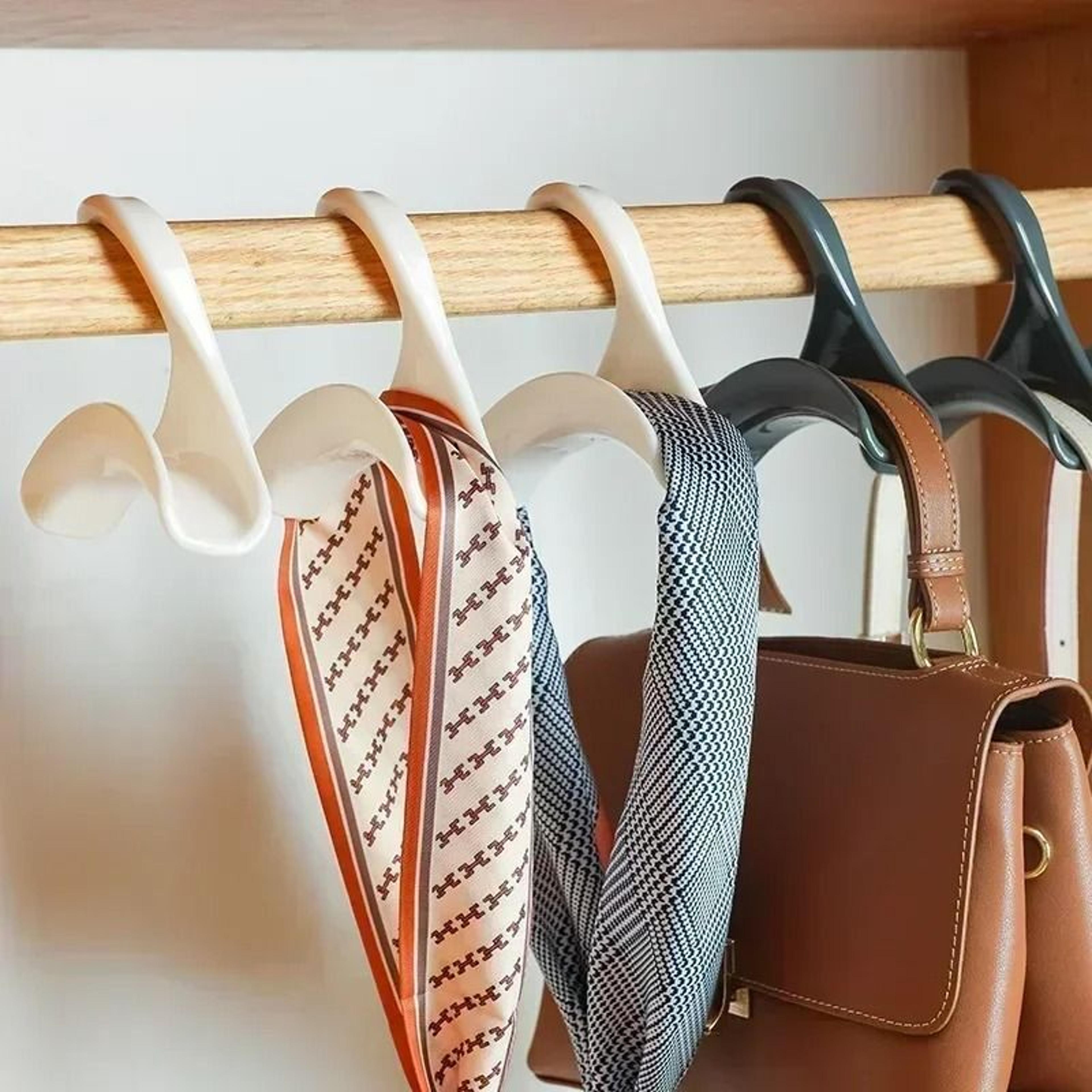 wardrobe handbag organizer – 5-piece arc storage hook set