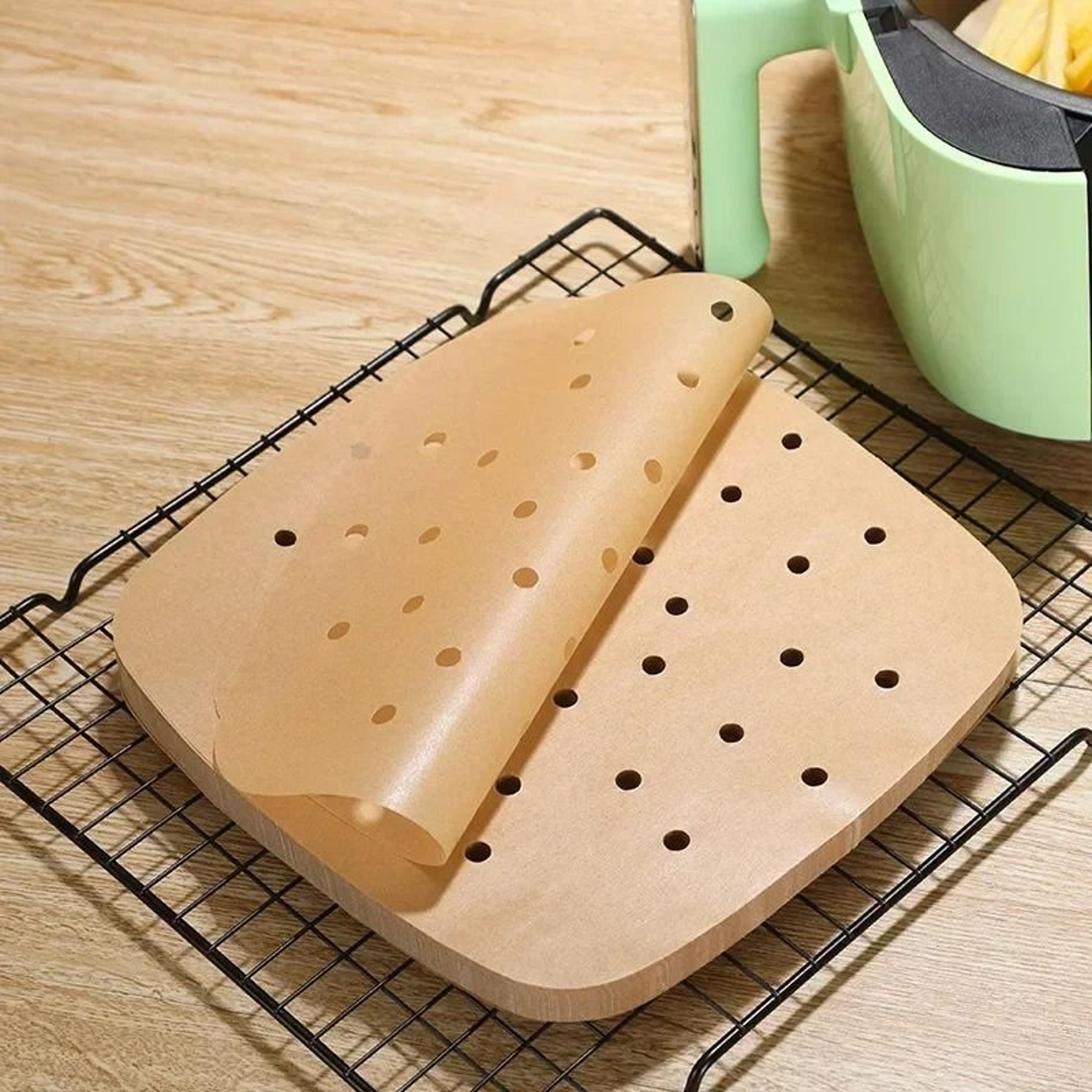 perforated air fryer liners – 100-piece high-temperature baking paper set