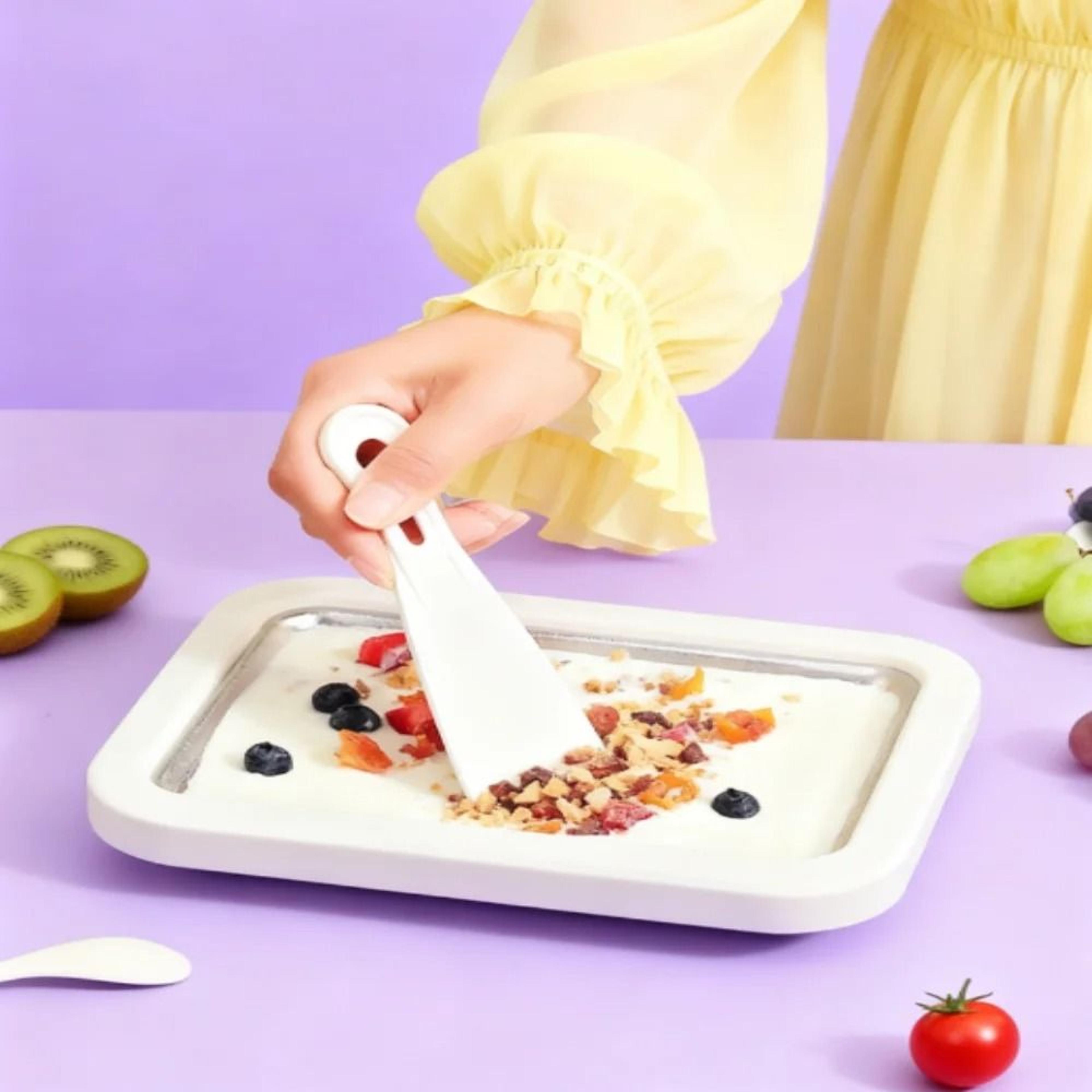 diy fried ice cream maker – compact stainless steel cold plate for kids