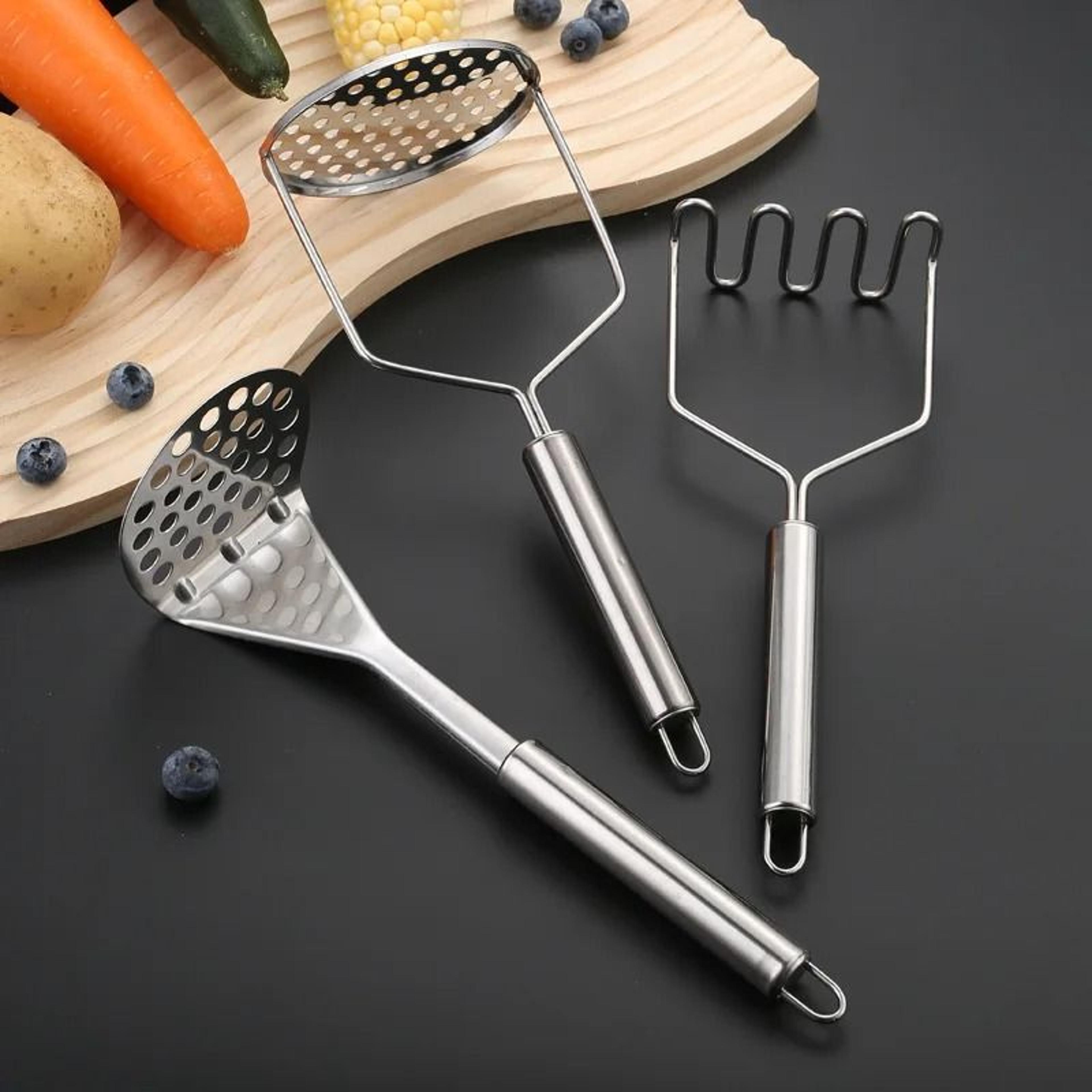 stainless steel potato masher – heavy-duty manual food crusher