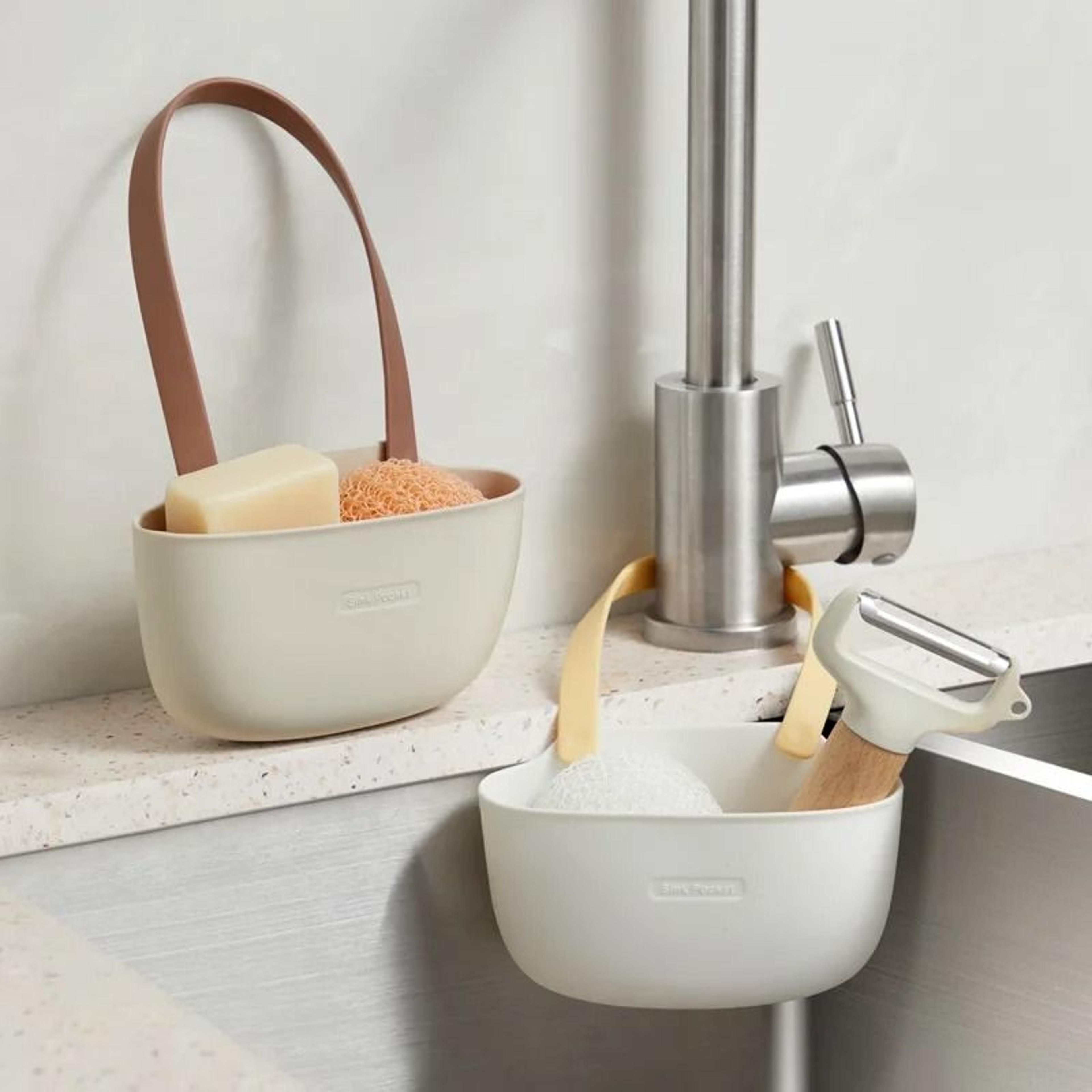 universal kitchen sink organizer – ventilated sponge & soap drying rack