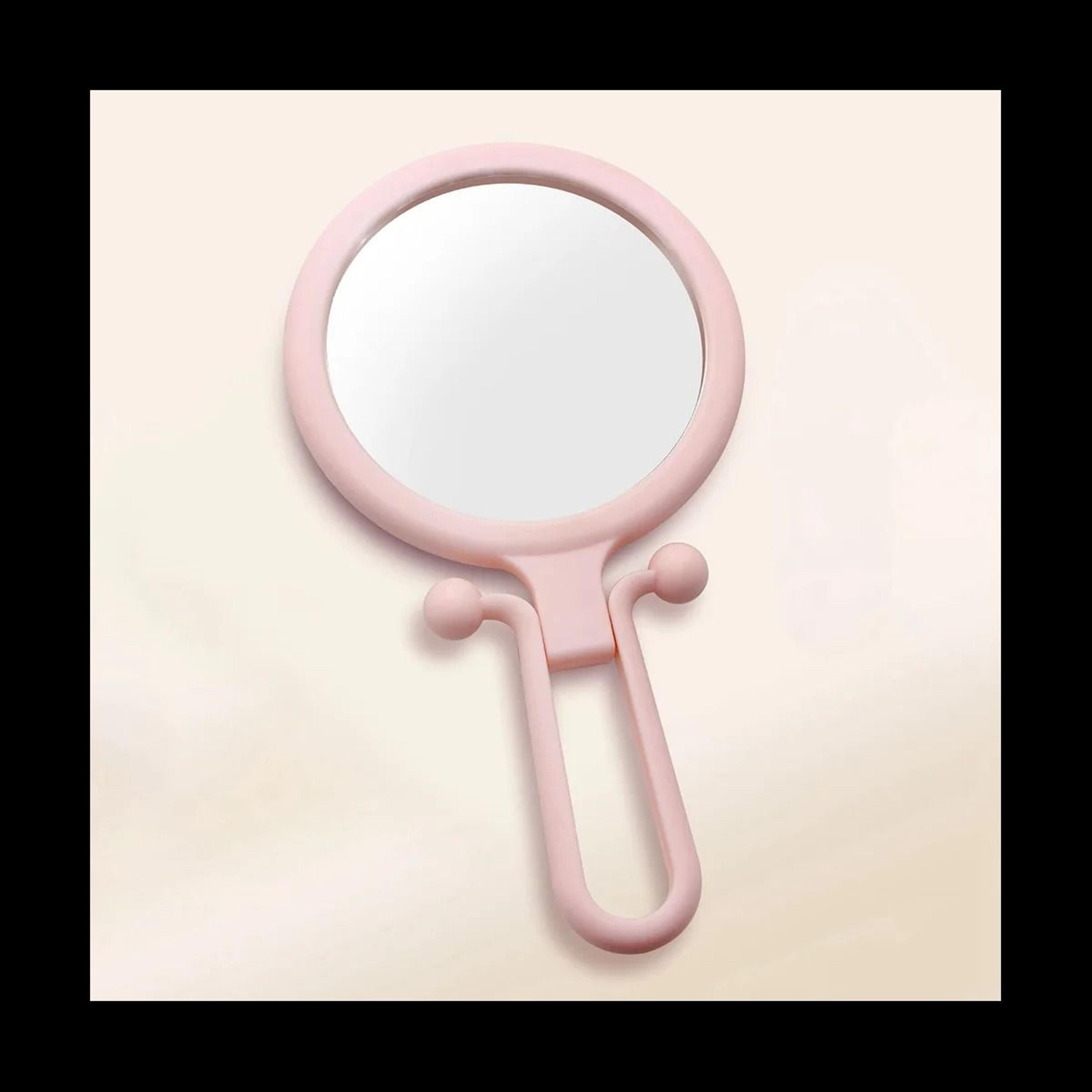 10x handheld precision magnifier – double-sided folding makeup mirror with adjustable handle