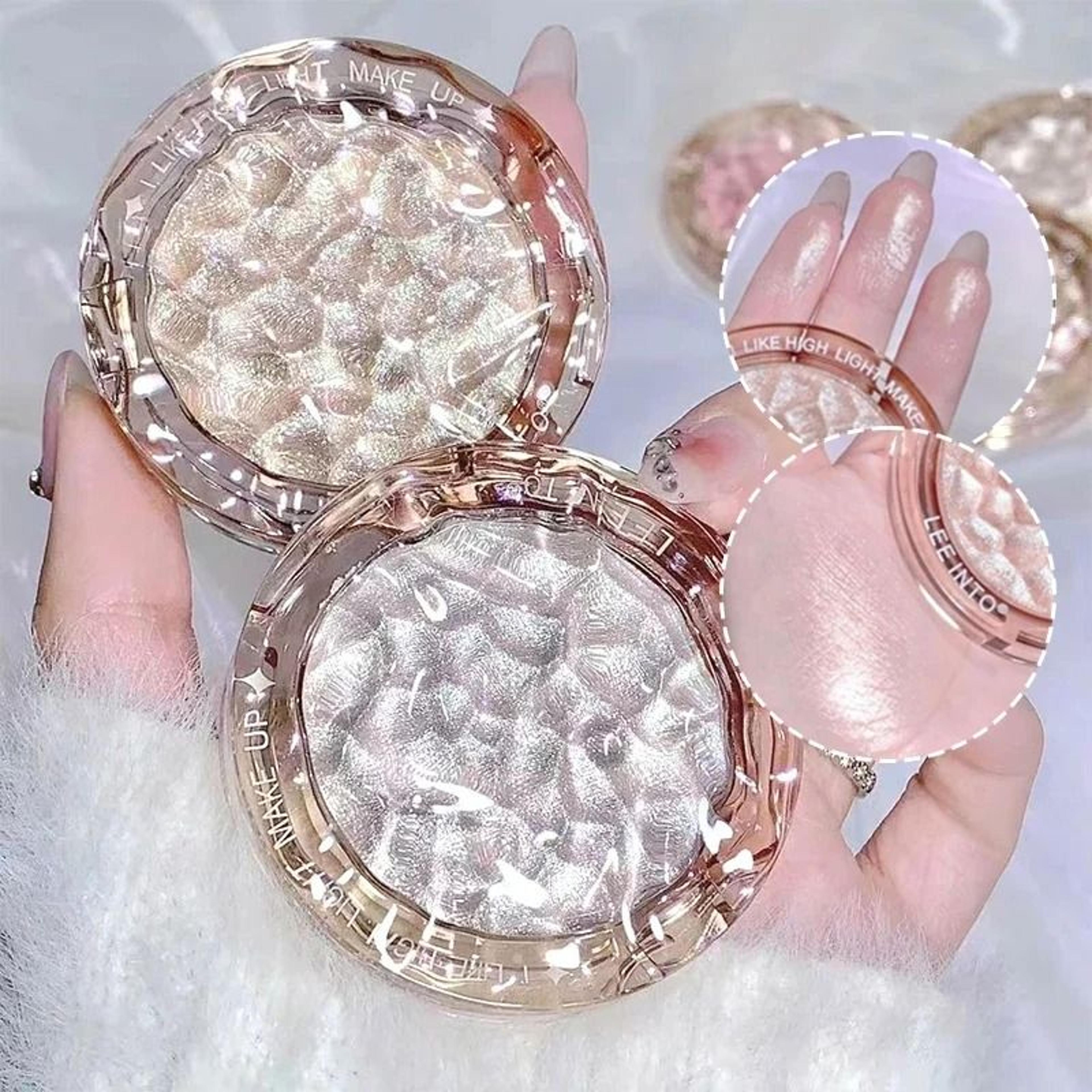 high-gloss illuminating palette – professional glitter highlight & contour duo