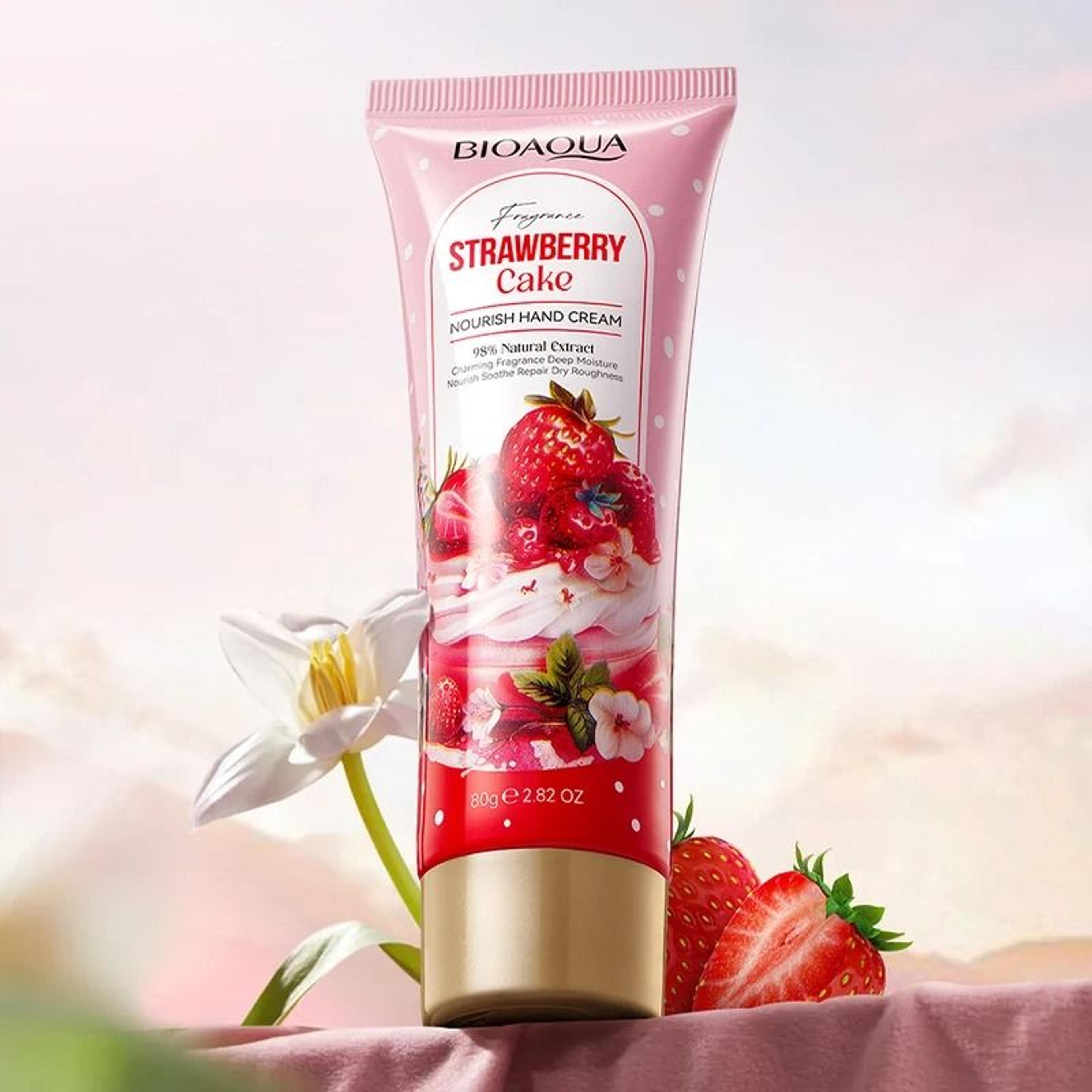 strawberry cake nourishing hand cream – deep hydration & anti-chapping therapy