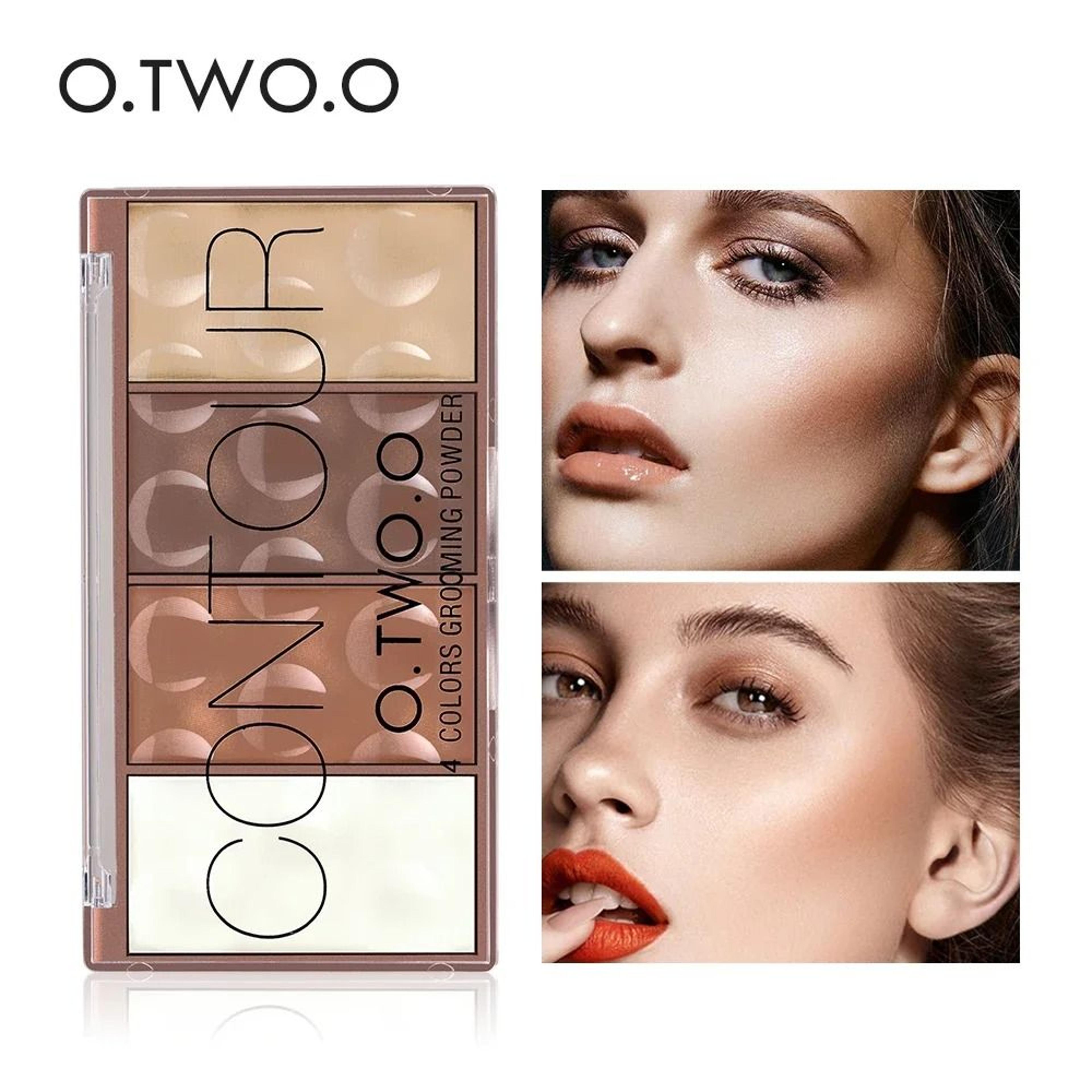 4-color pro sculpting palette – long-lasting contour, bronzer & grooming powder