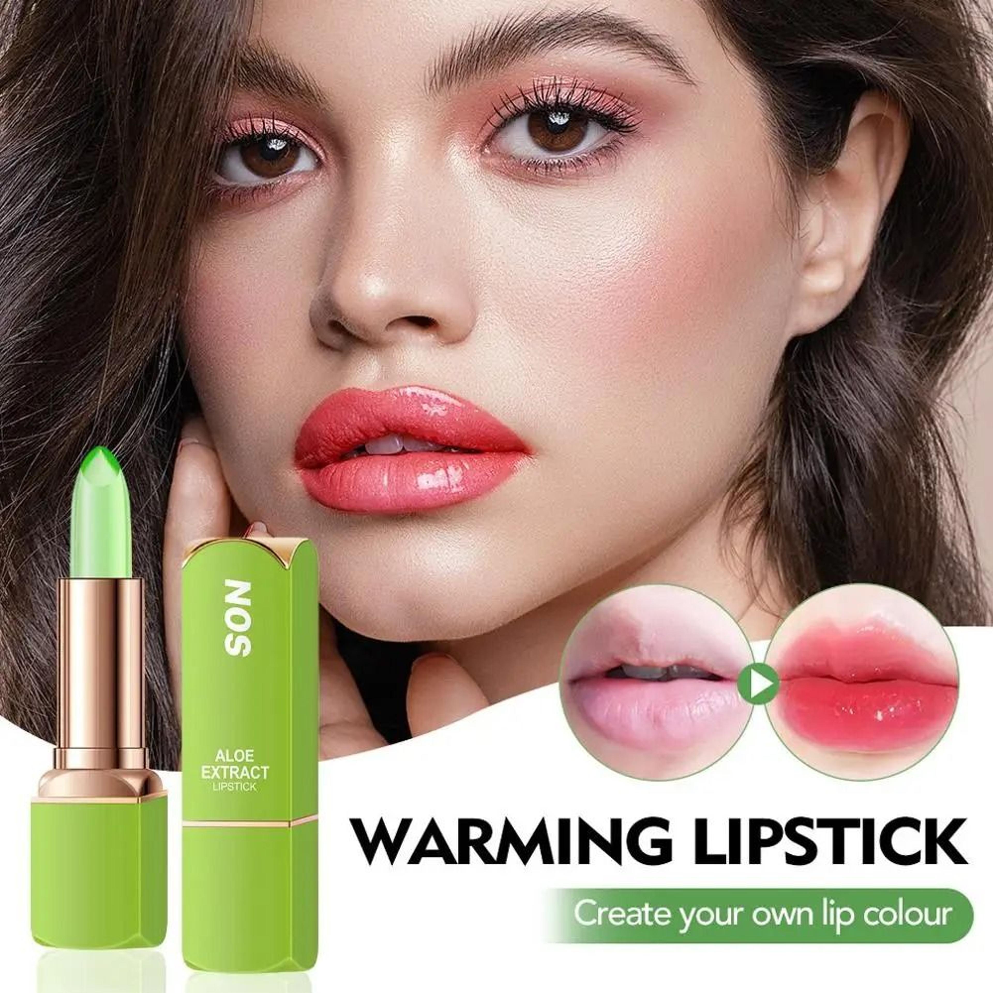 aloe vera soothing temperature-color-changing lipstick