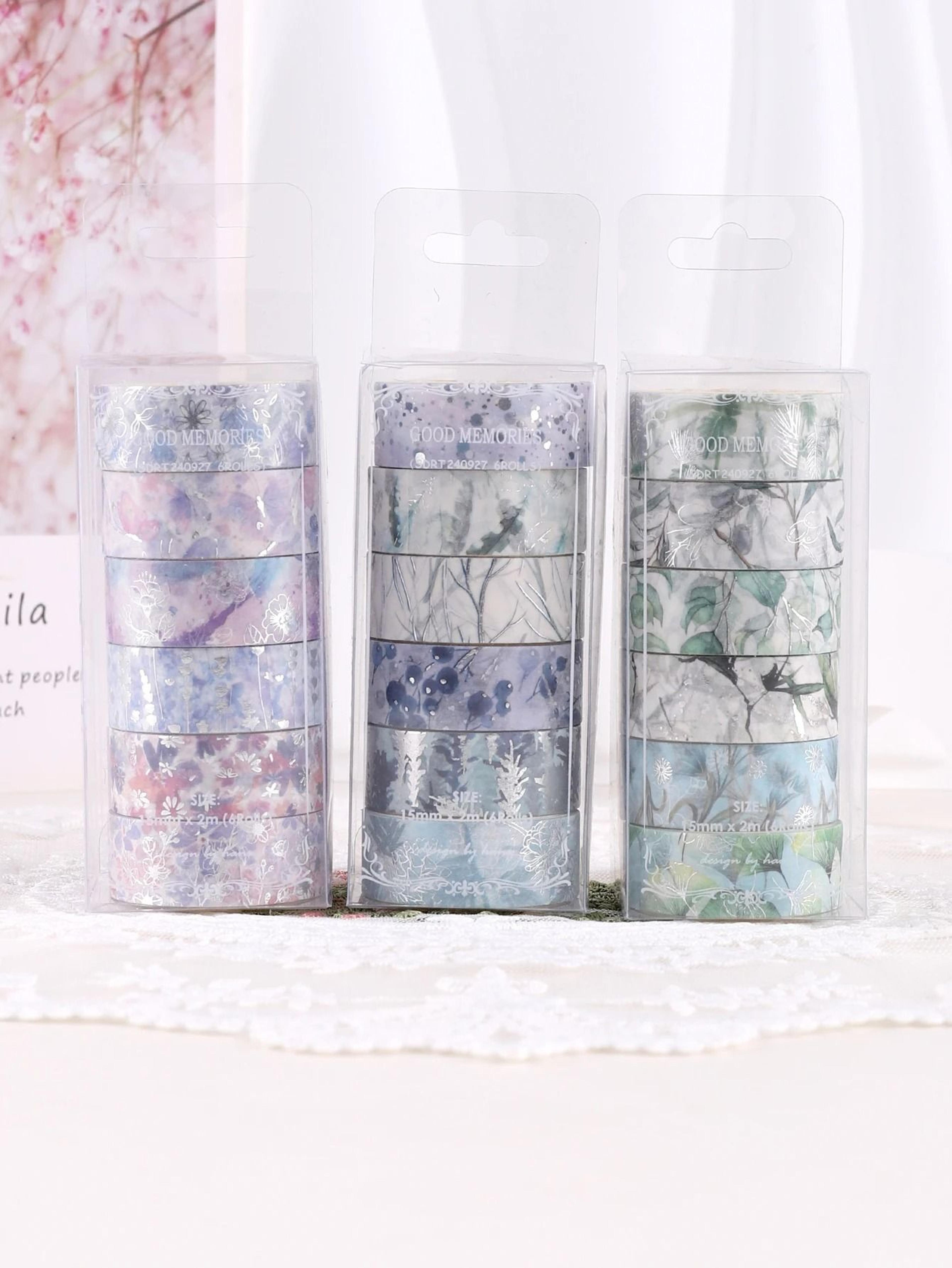 elegant silver leaf decorative washi tape set