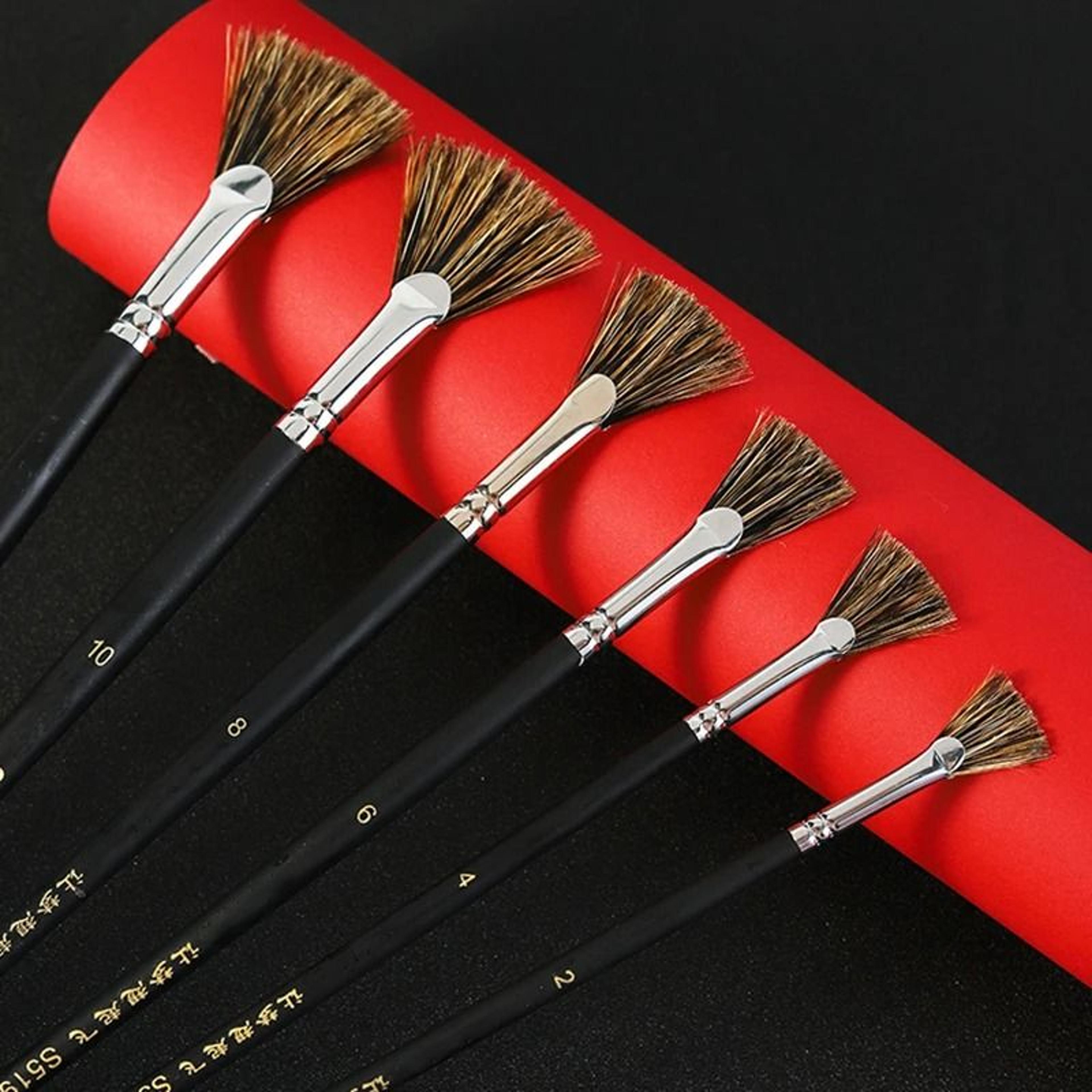 wild boar bristle fan brush set