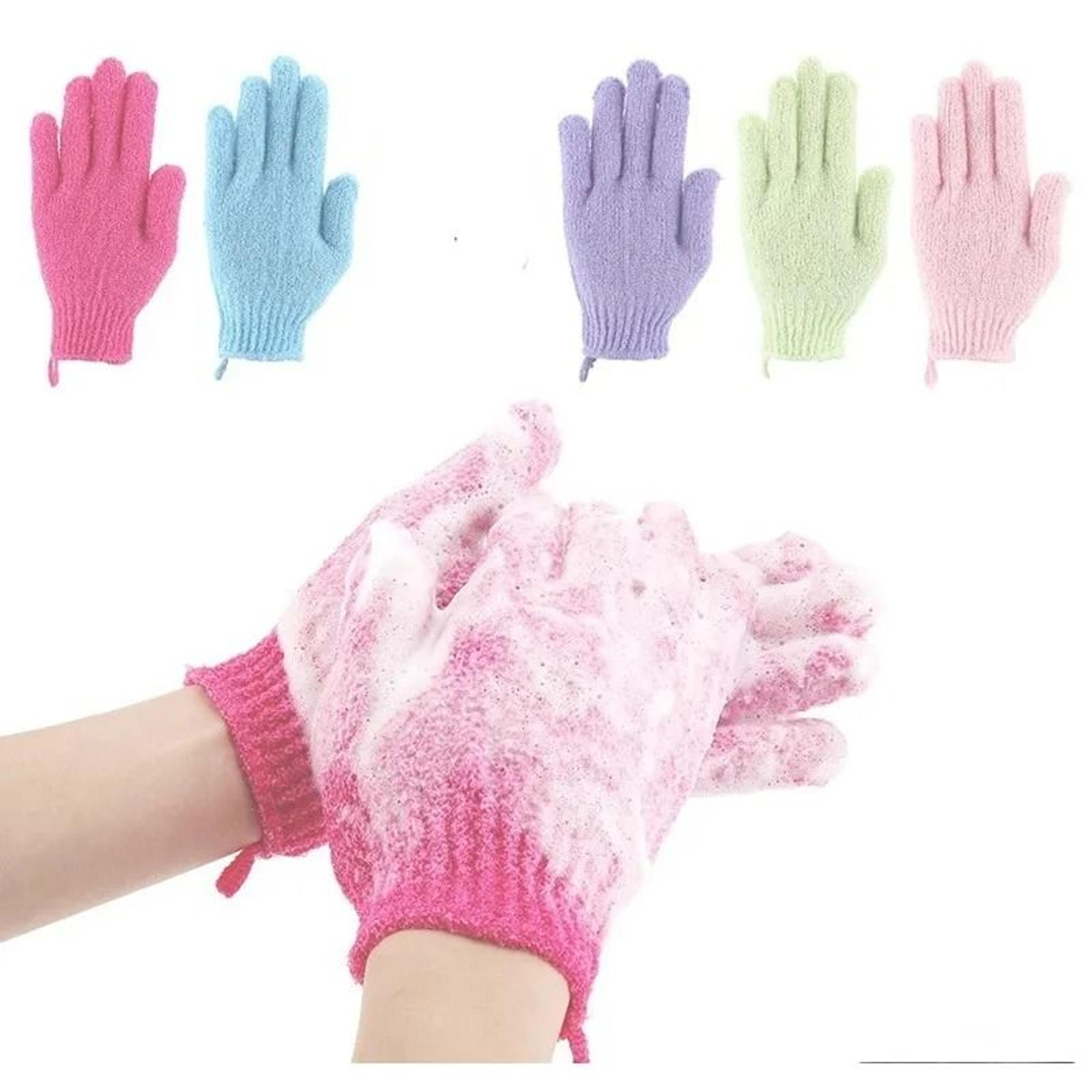 dual-action exfoliating & smoothing bath mitts