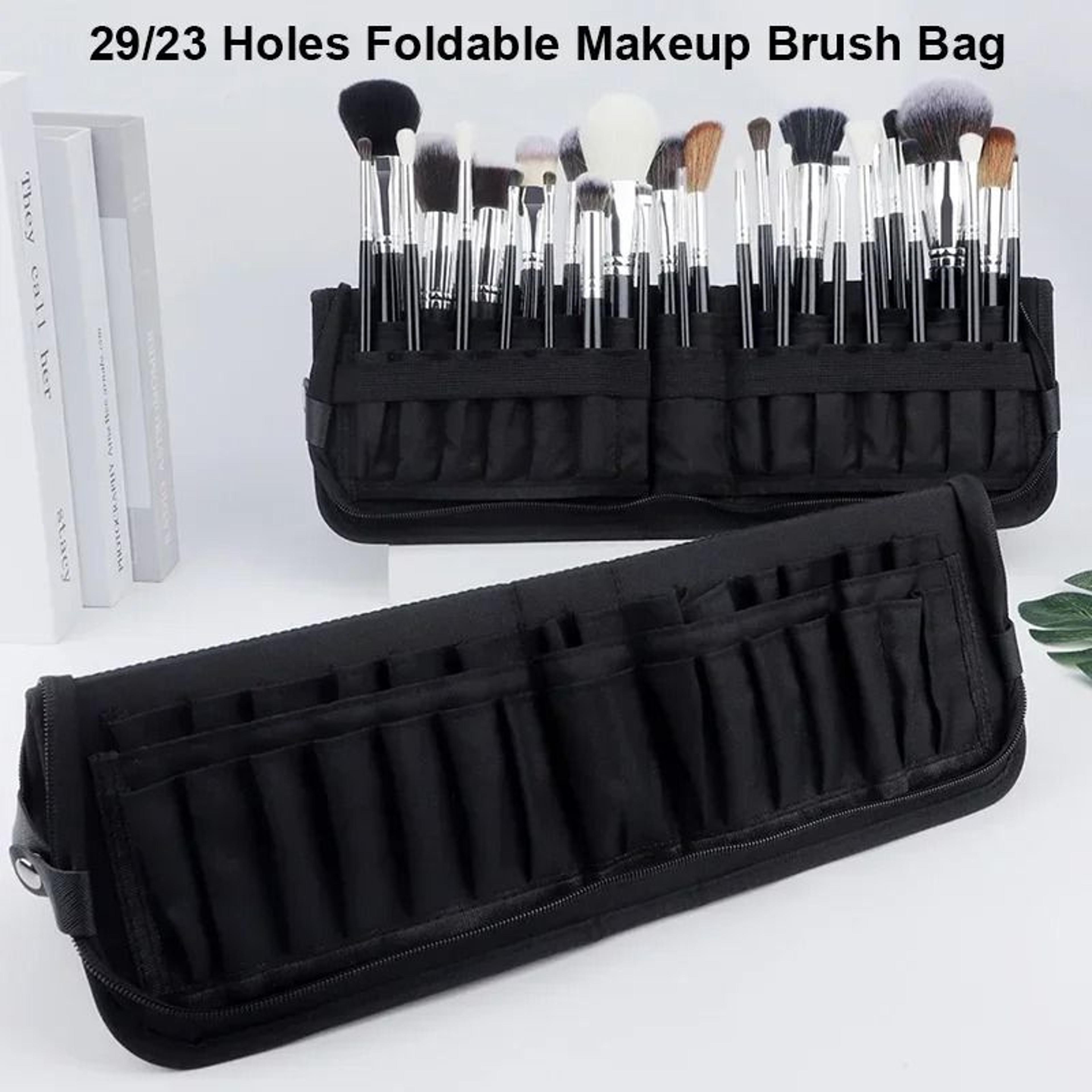 foldable makeup brush organizer case