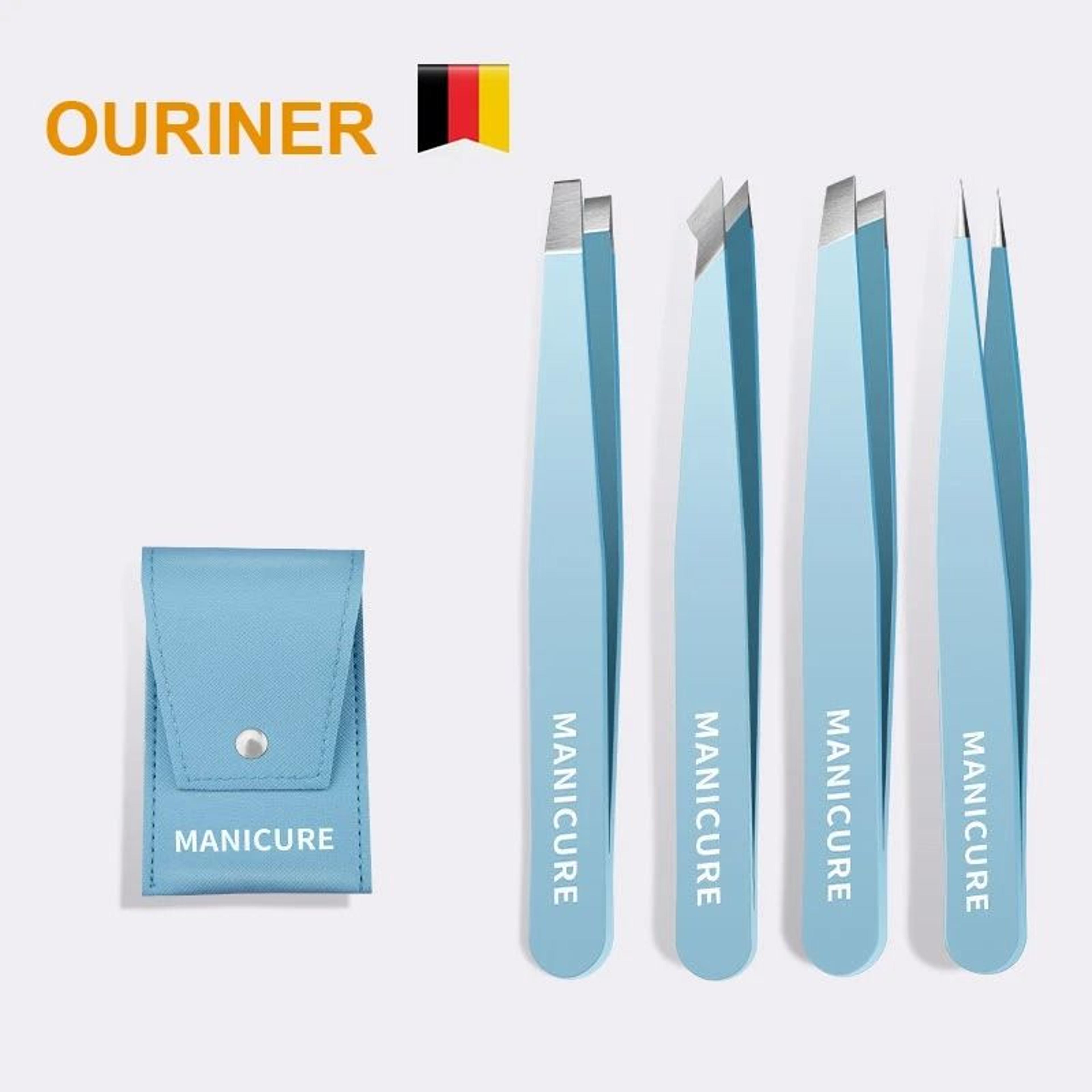 stainless steel slanted eyebrow tweezers