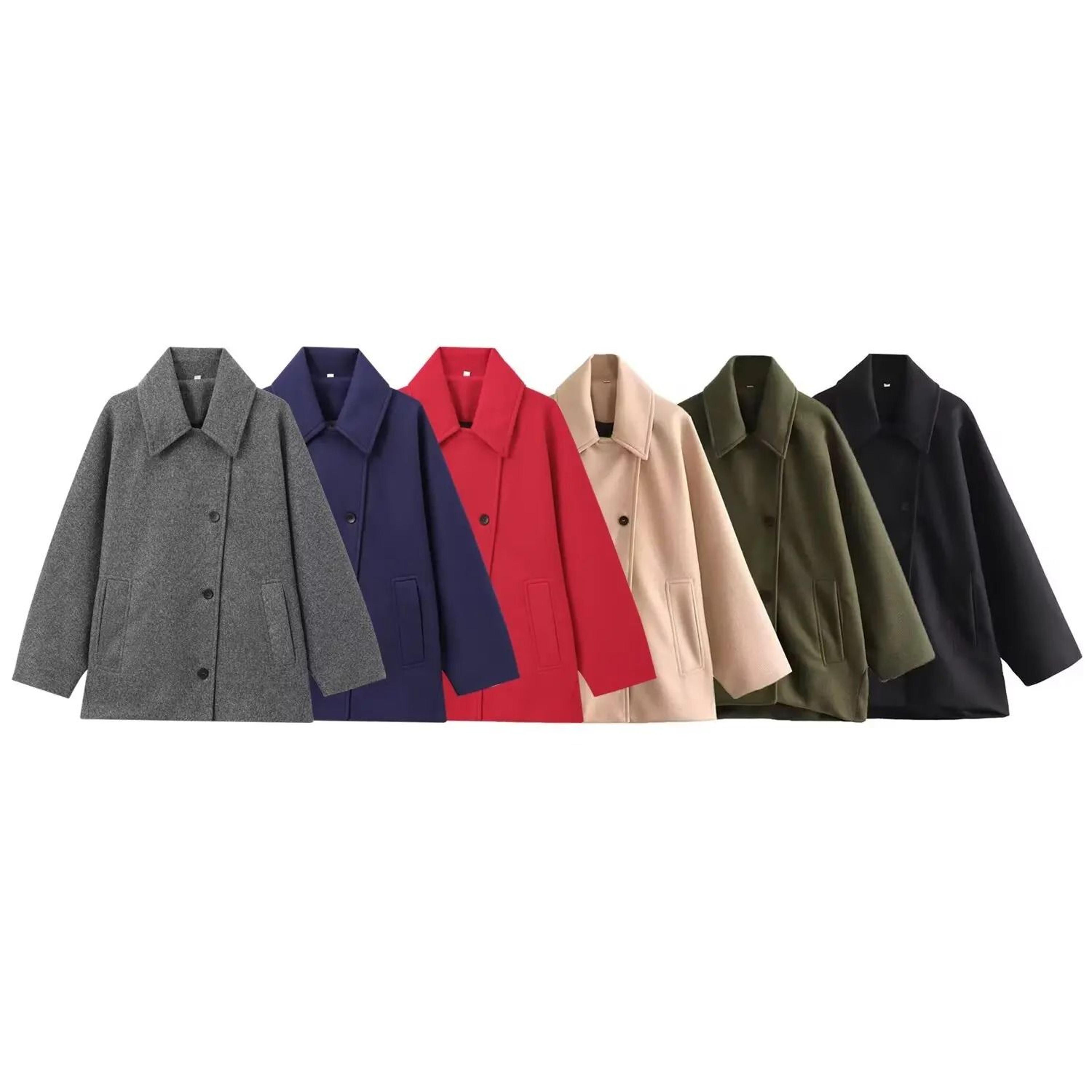 french style wool blend short coat
