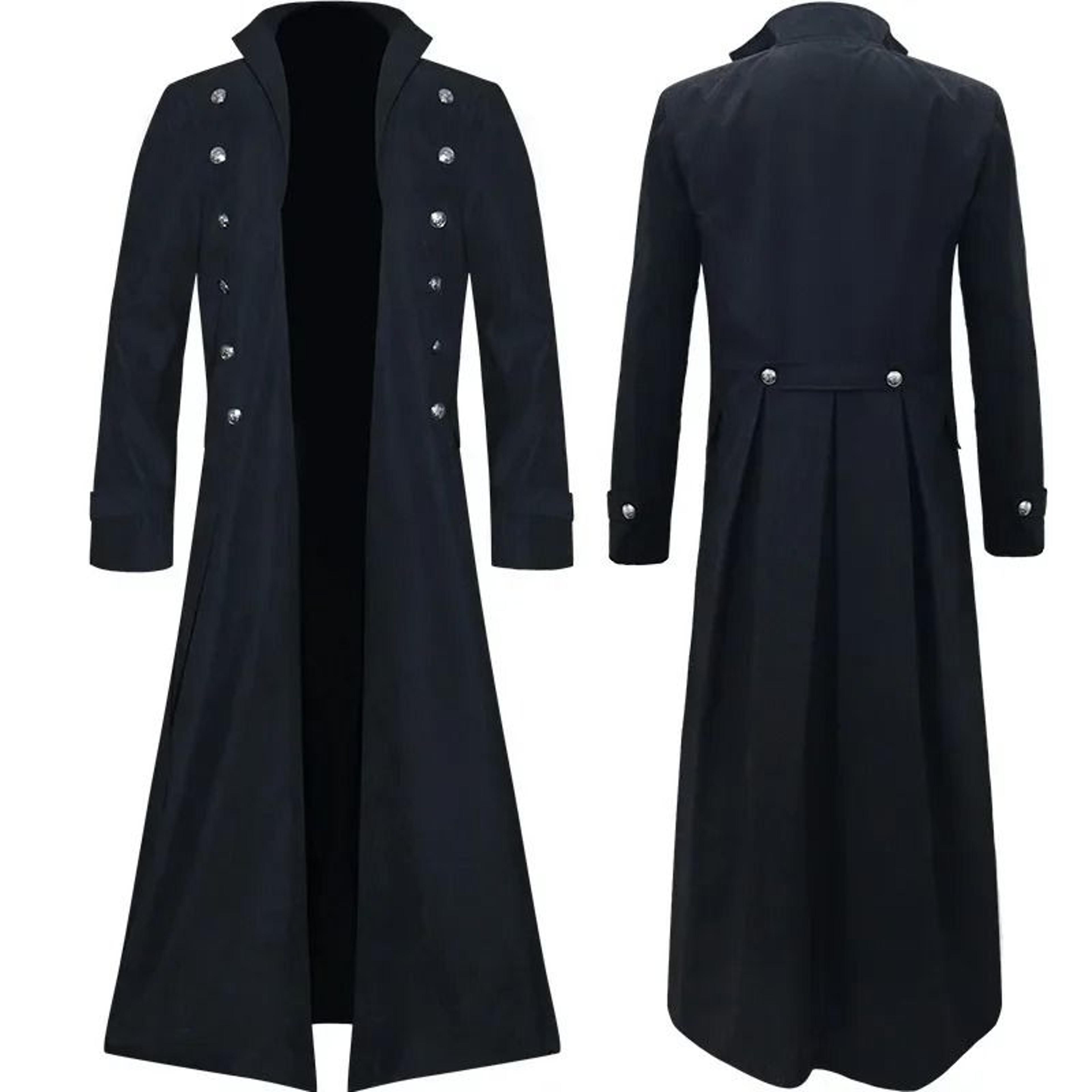 mens steampunk gothic victorian long trench coat