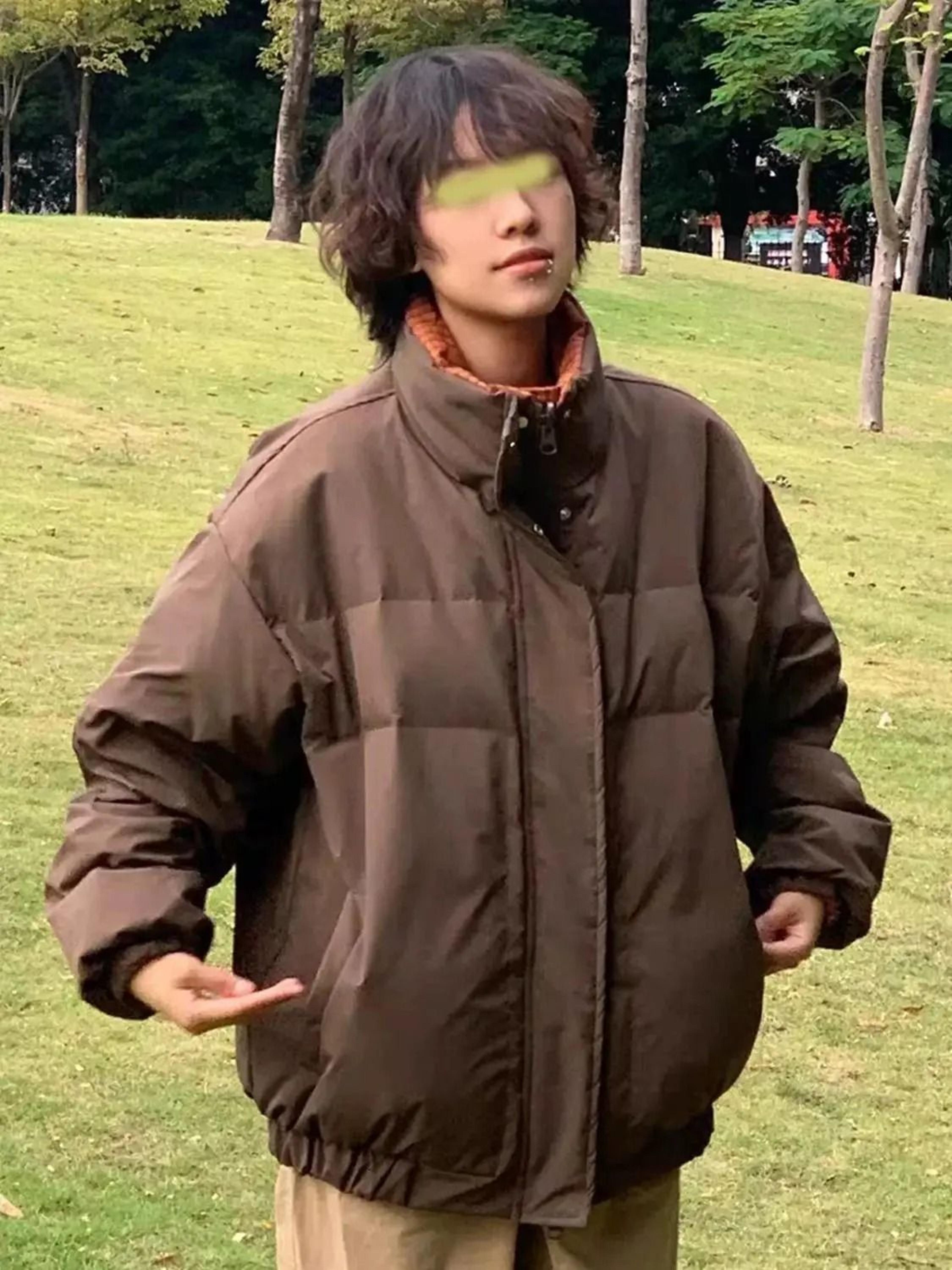 unisex maillard retro loose down jacket