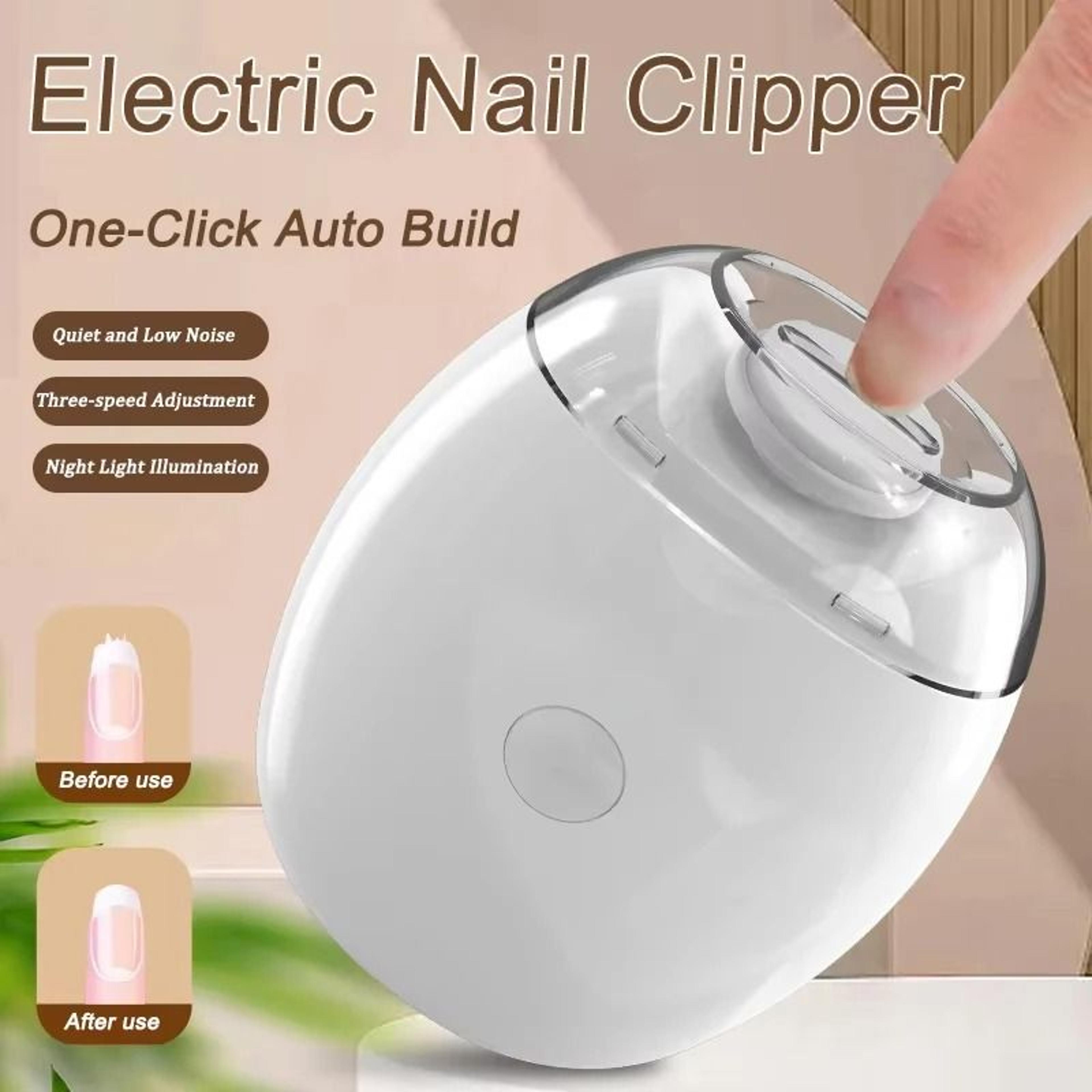 2-in-1 precision electric nail clipper | automatic trimmer with led guide