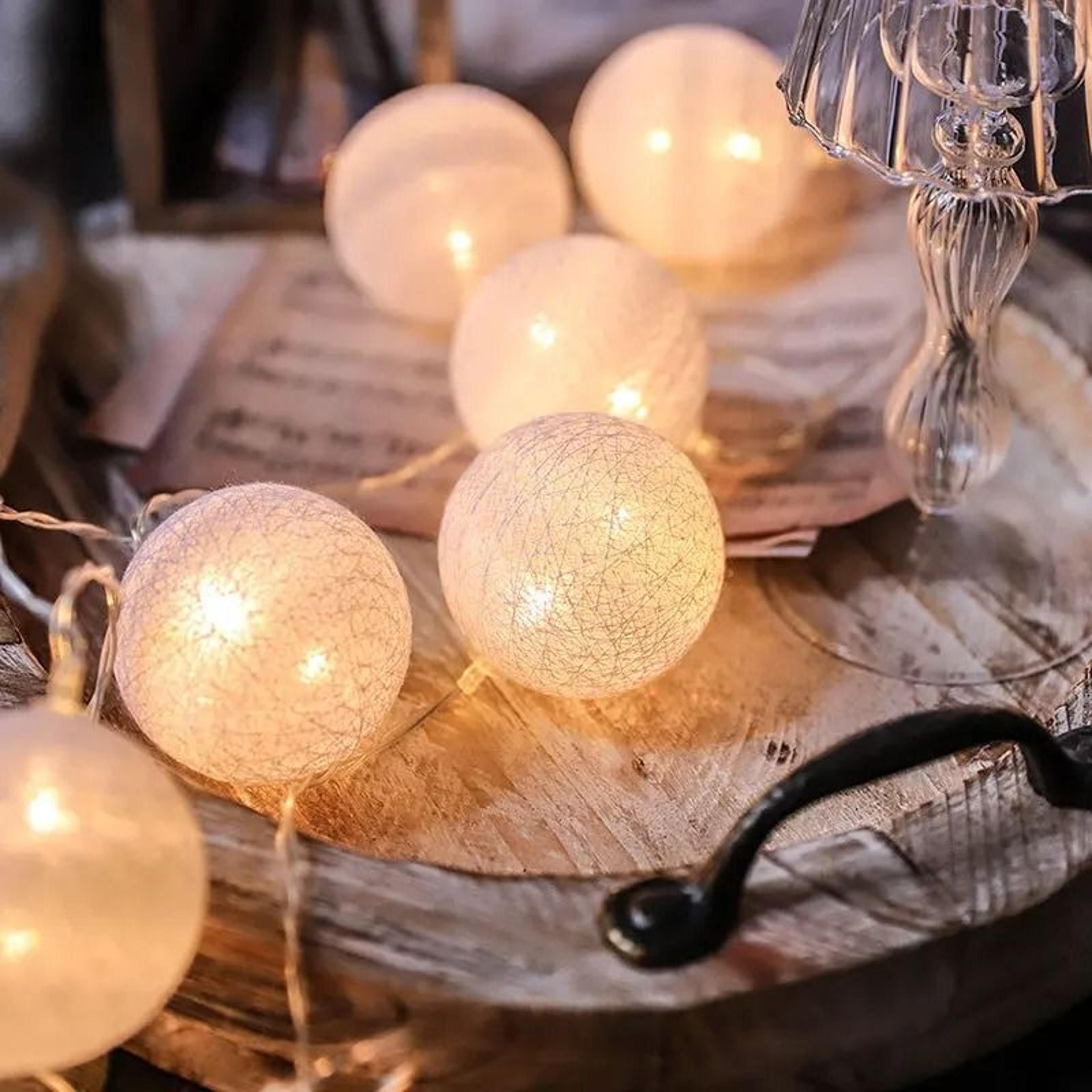 soft glow cotton ball fairy lights