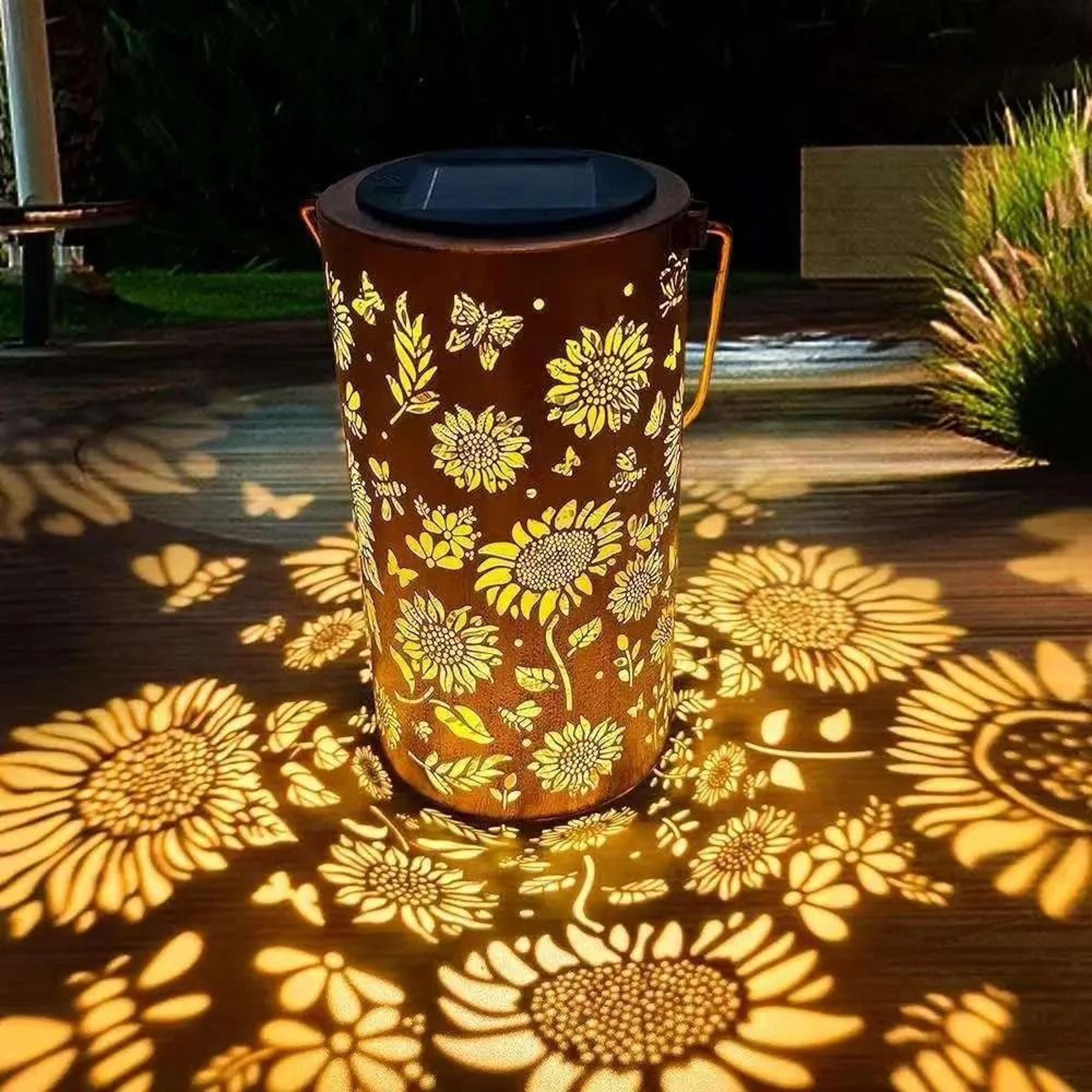 solar sunflower light and shadow projection stakes
