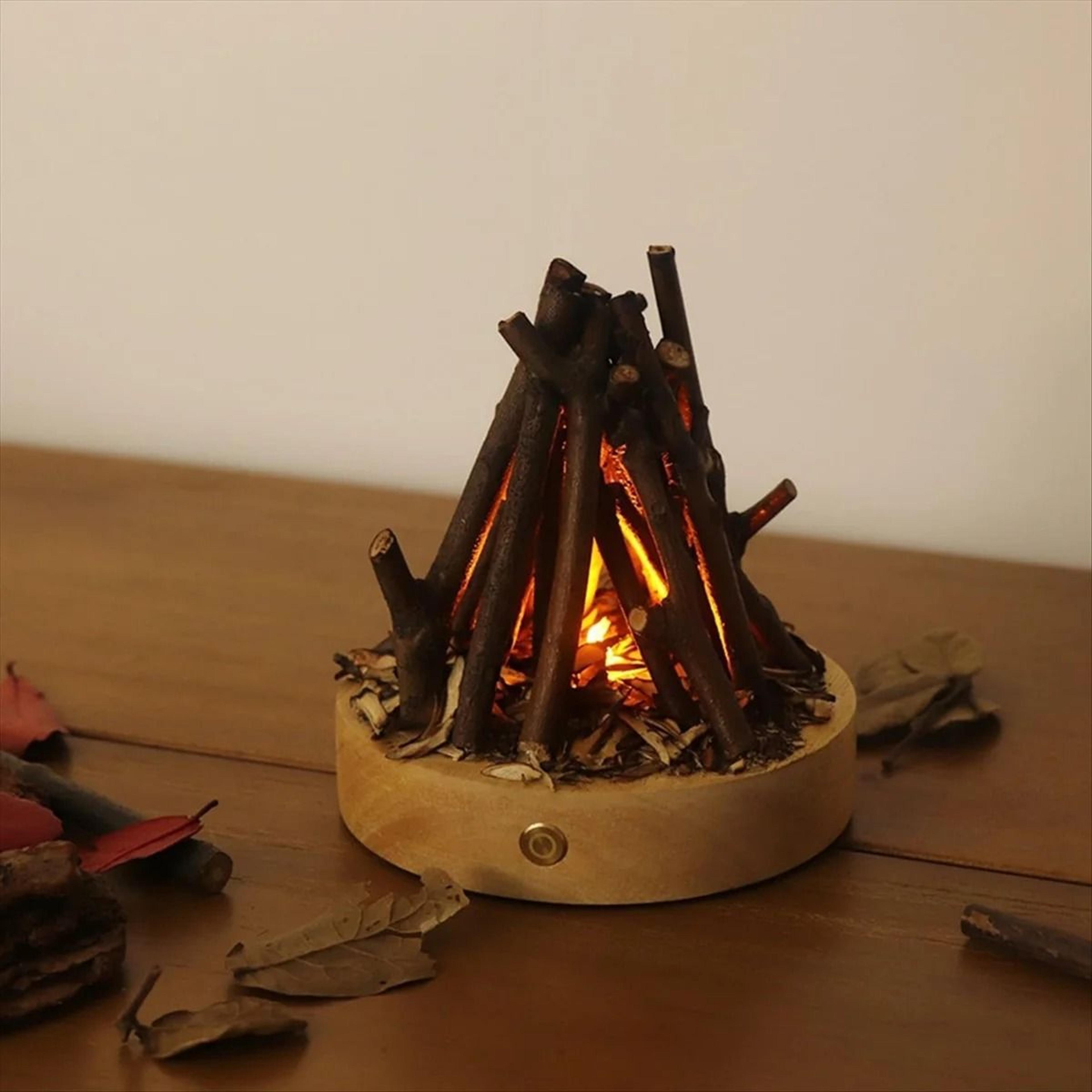 flameless led bonfire atmosphere lamp