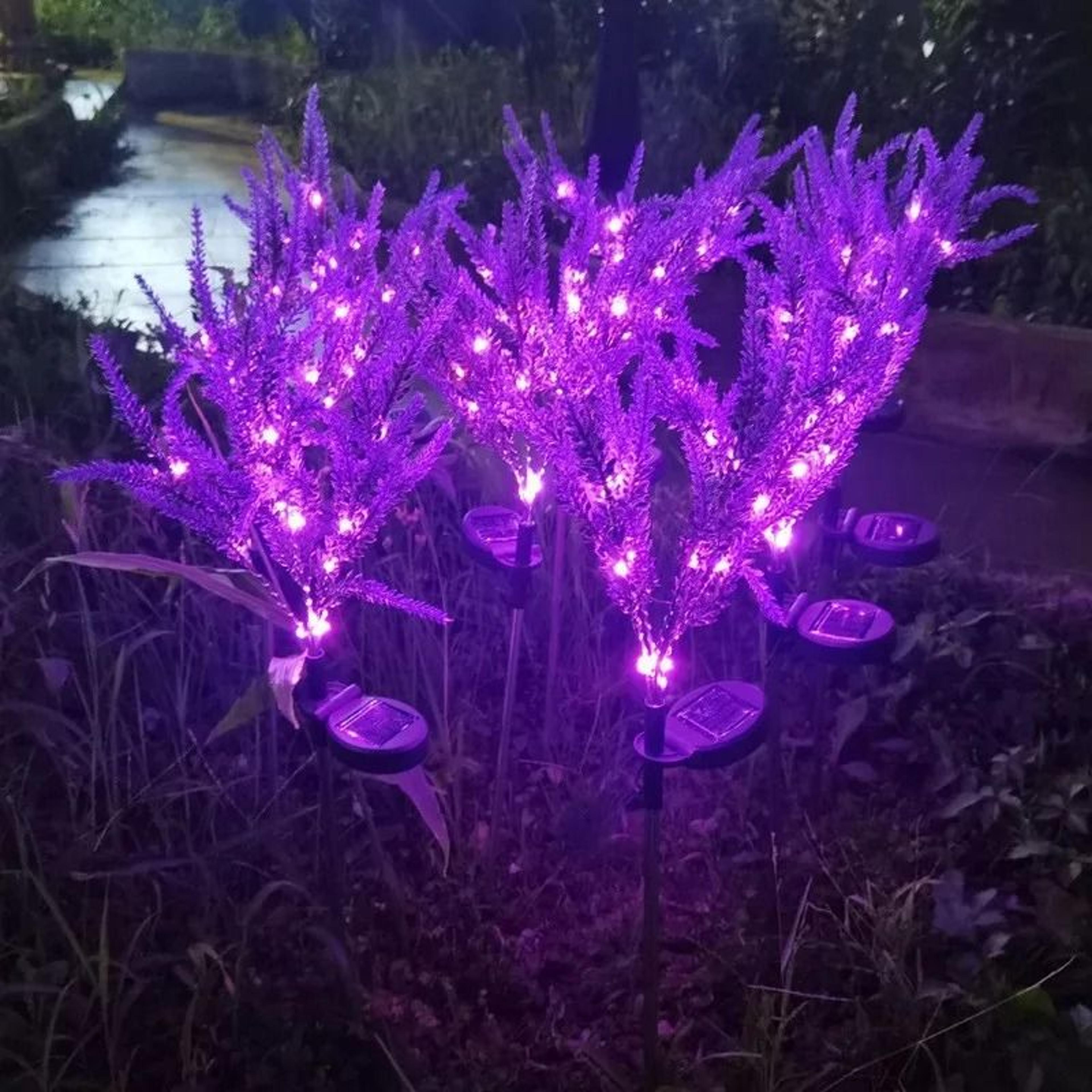 solar powered led lavender garden stake