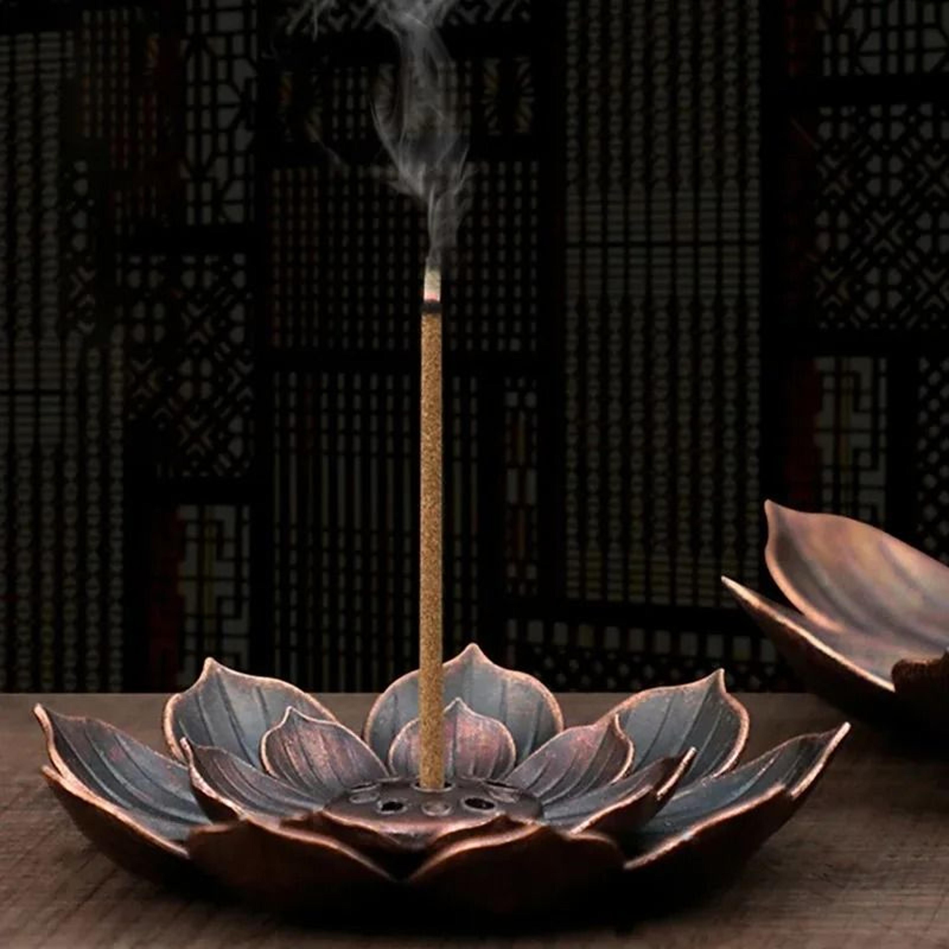 artisanal porous lotus incense holder