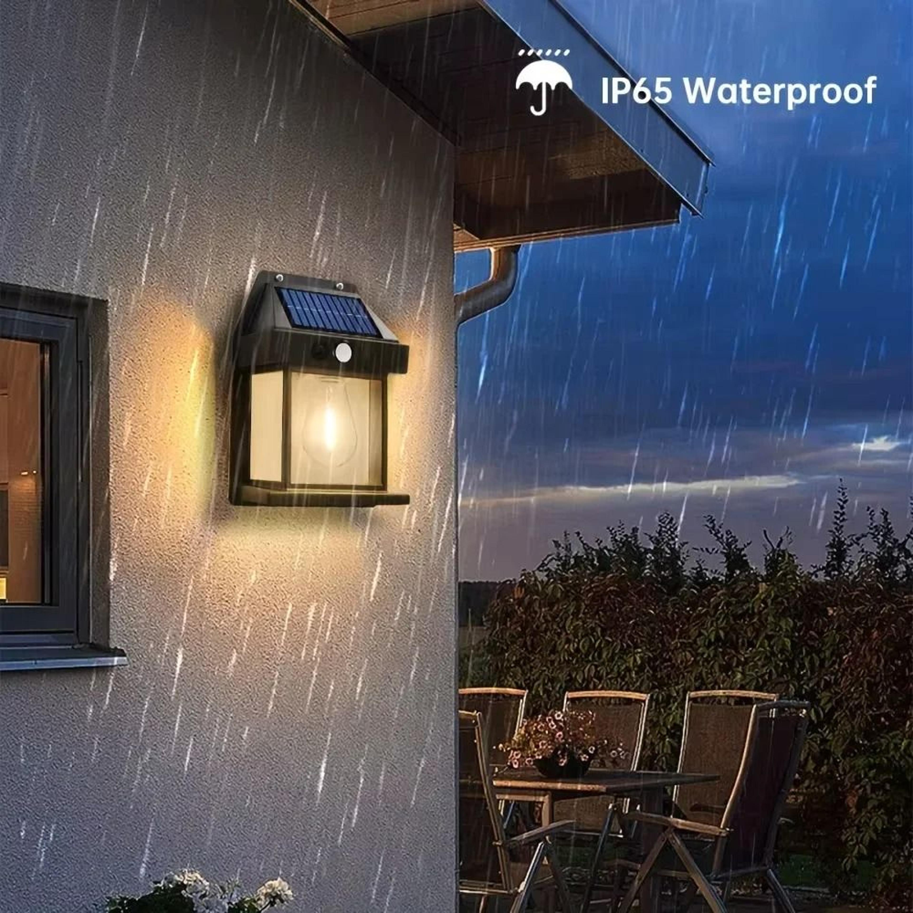 solar house-shaped outdoor wall light