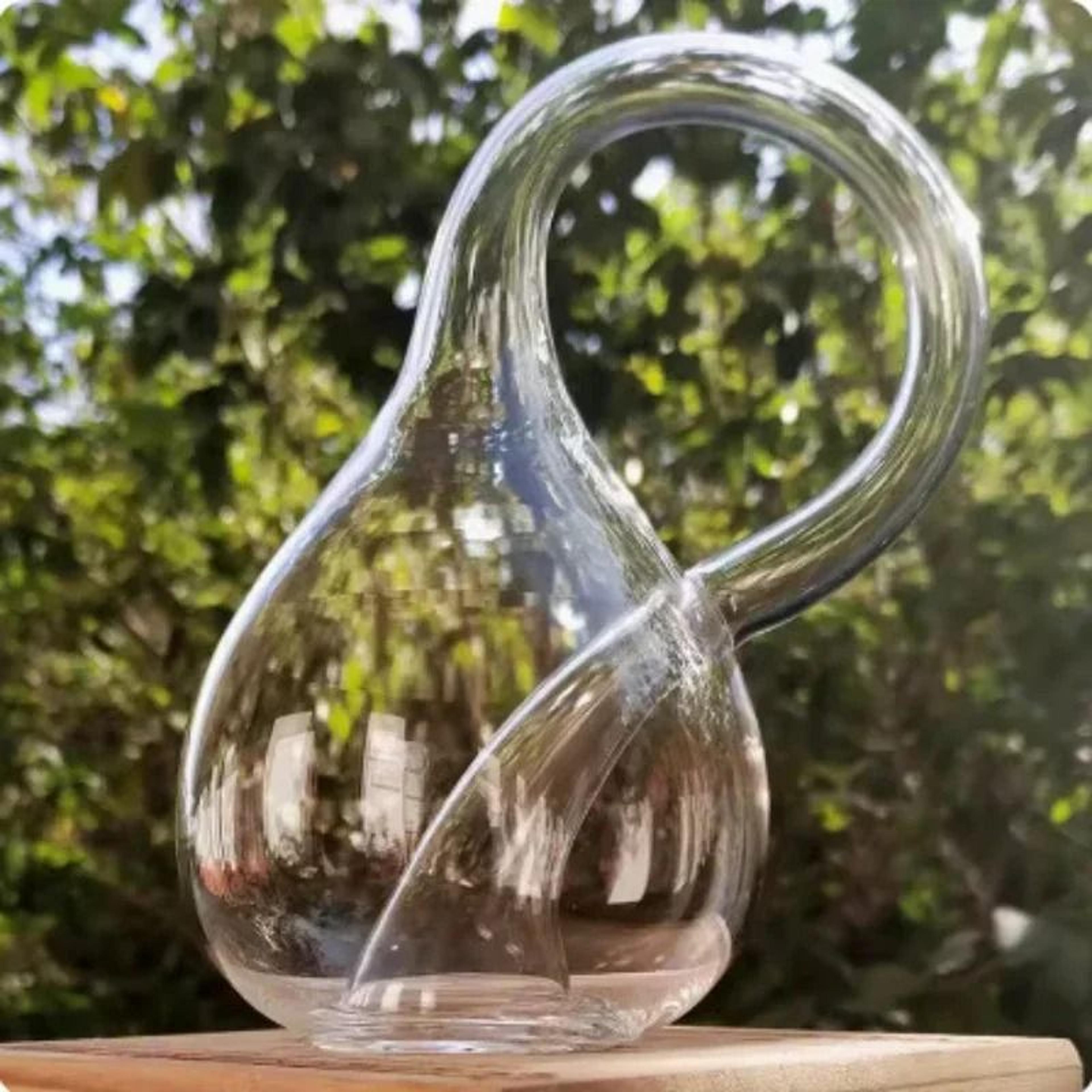 mathematical klein bottle glass sculpture