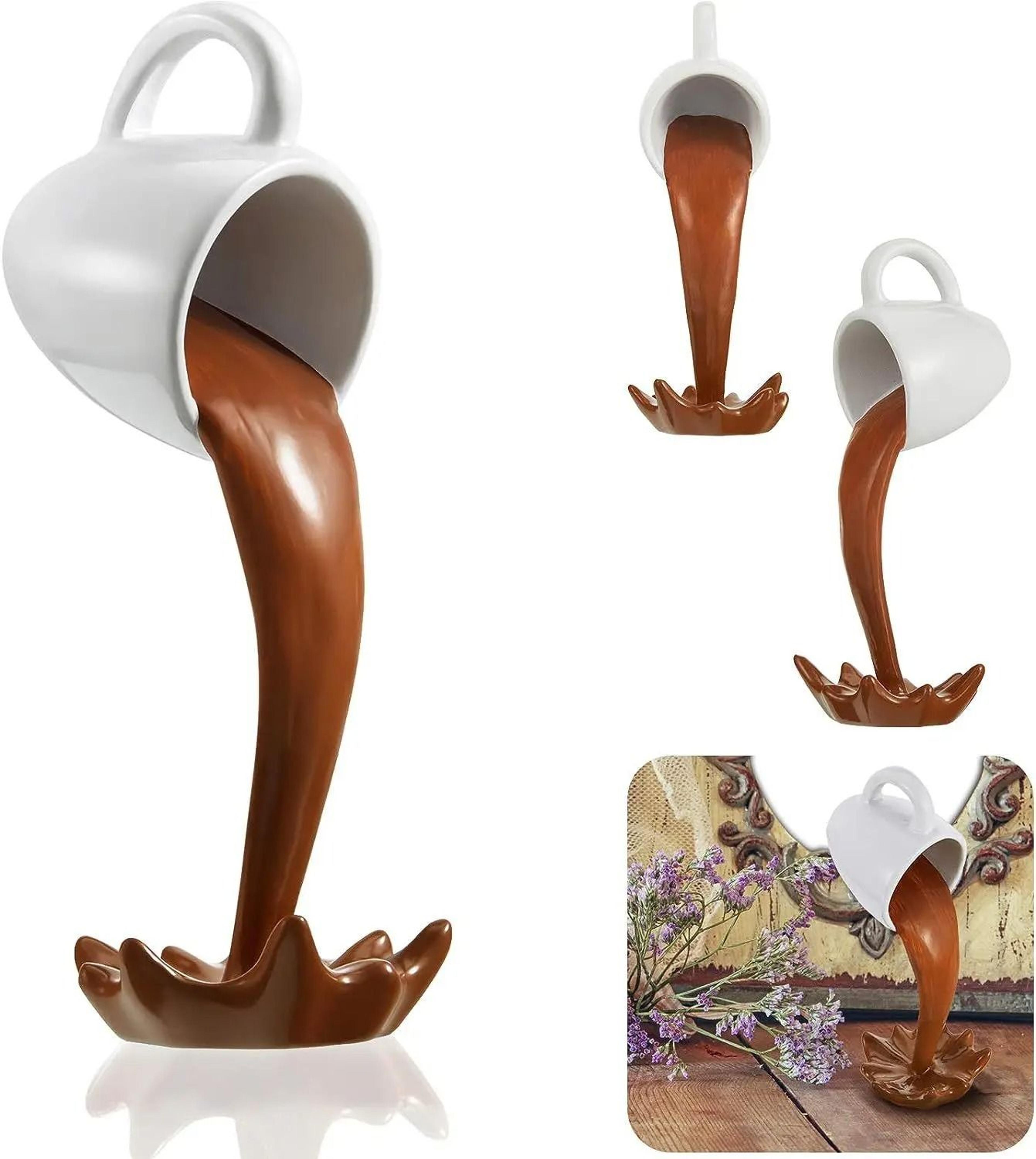 floating magic spilling coffee sculpture