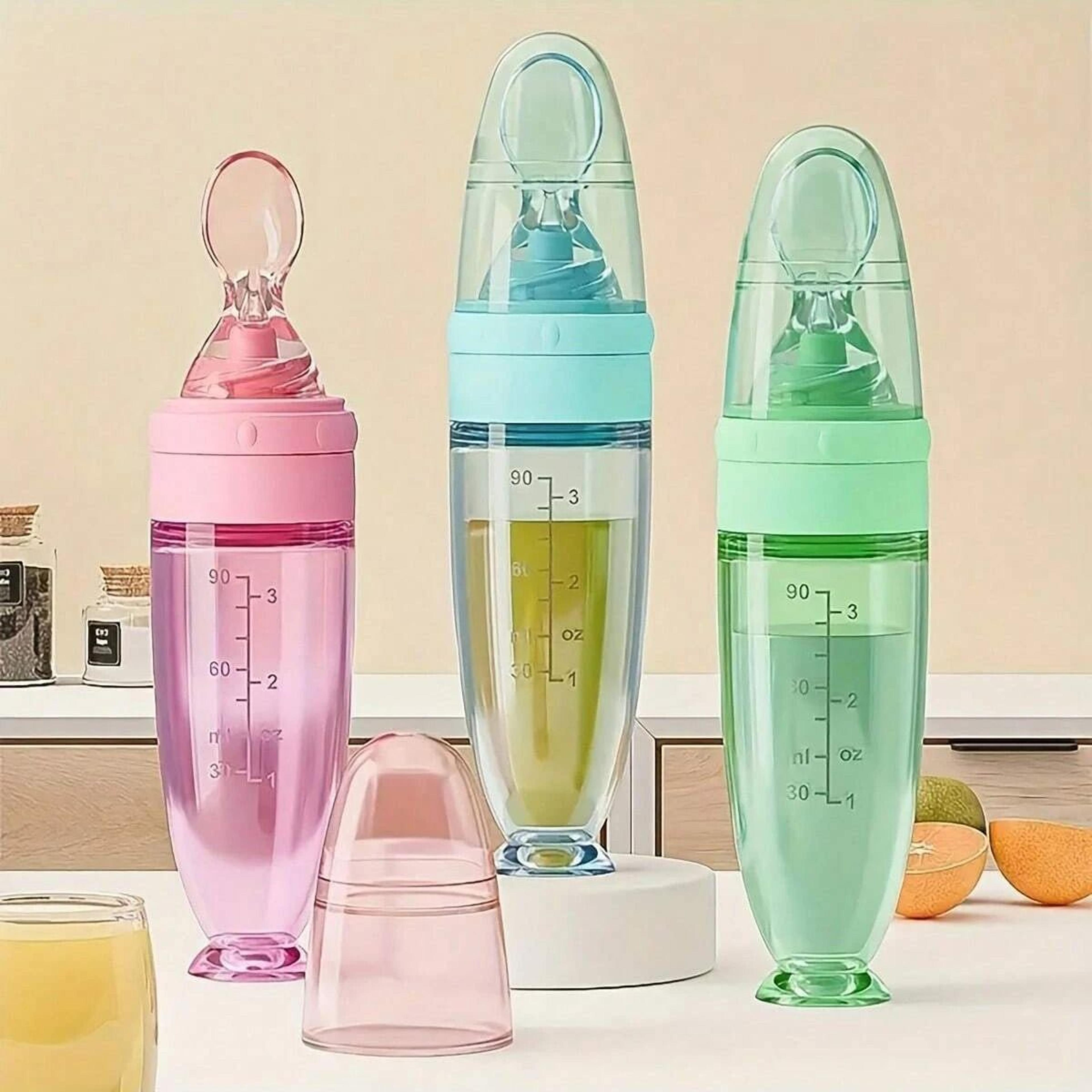 squeeze-n-feed silicone cereal spoon bottle