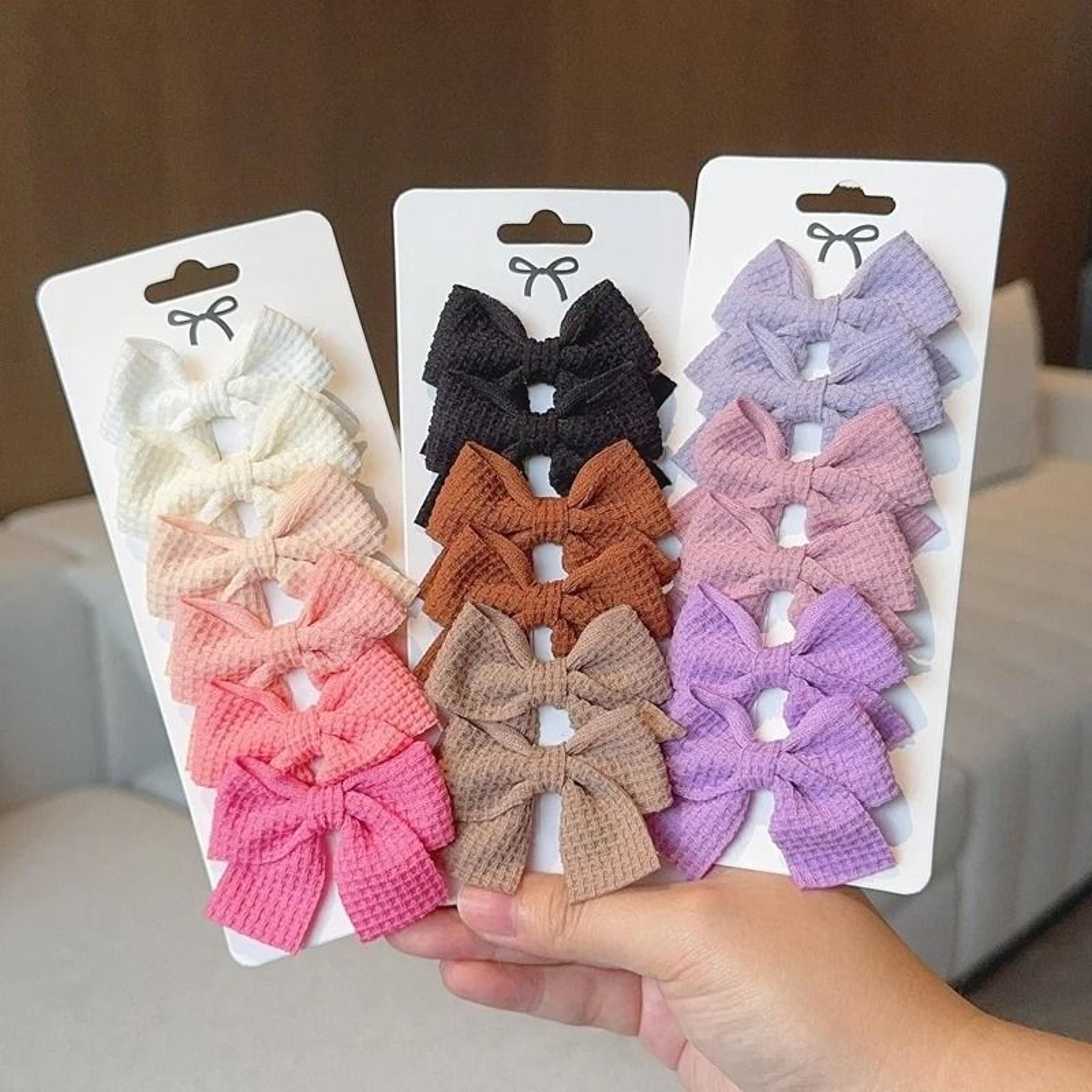sweet gingham 6-piece soft bow set