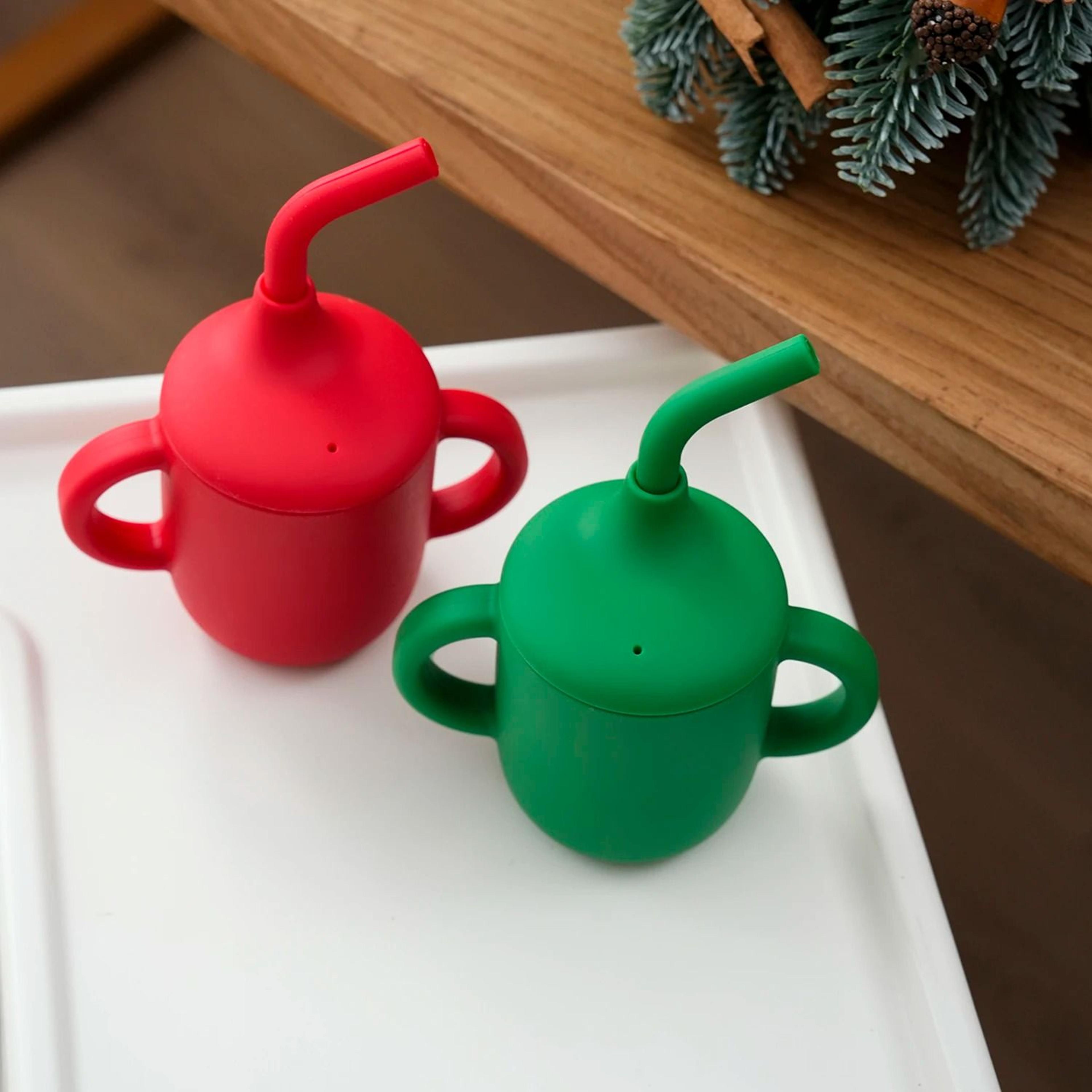dual-grip silicone infant training cup