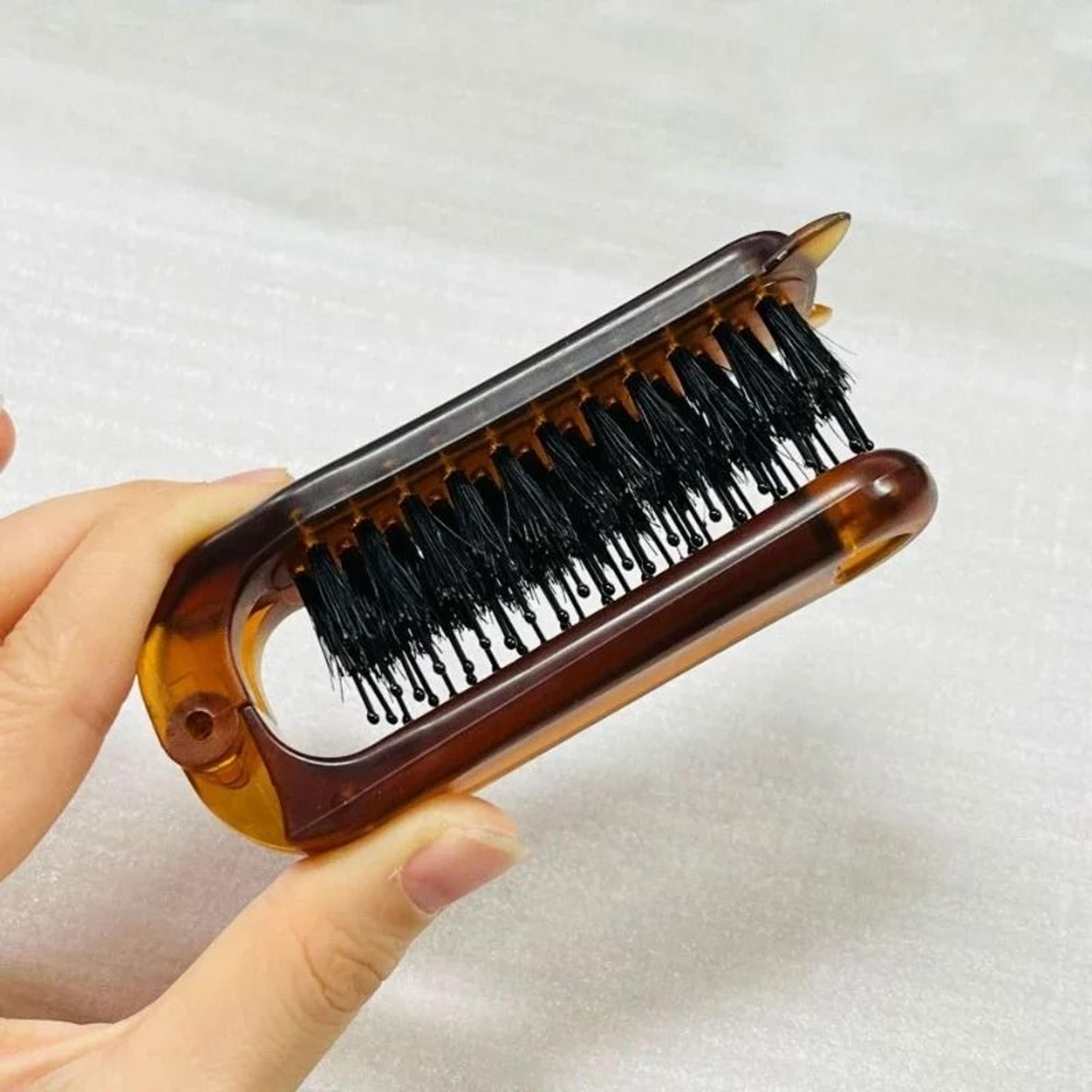 silk-glide boar bristle folding brush