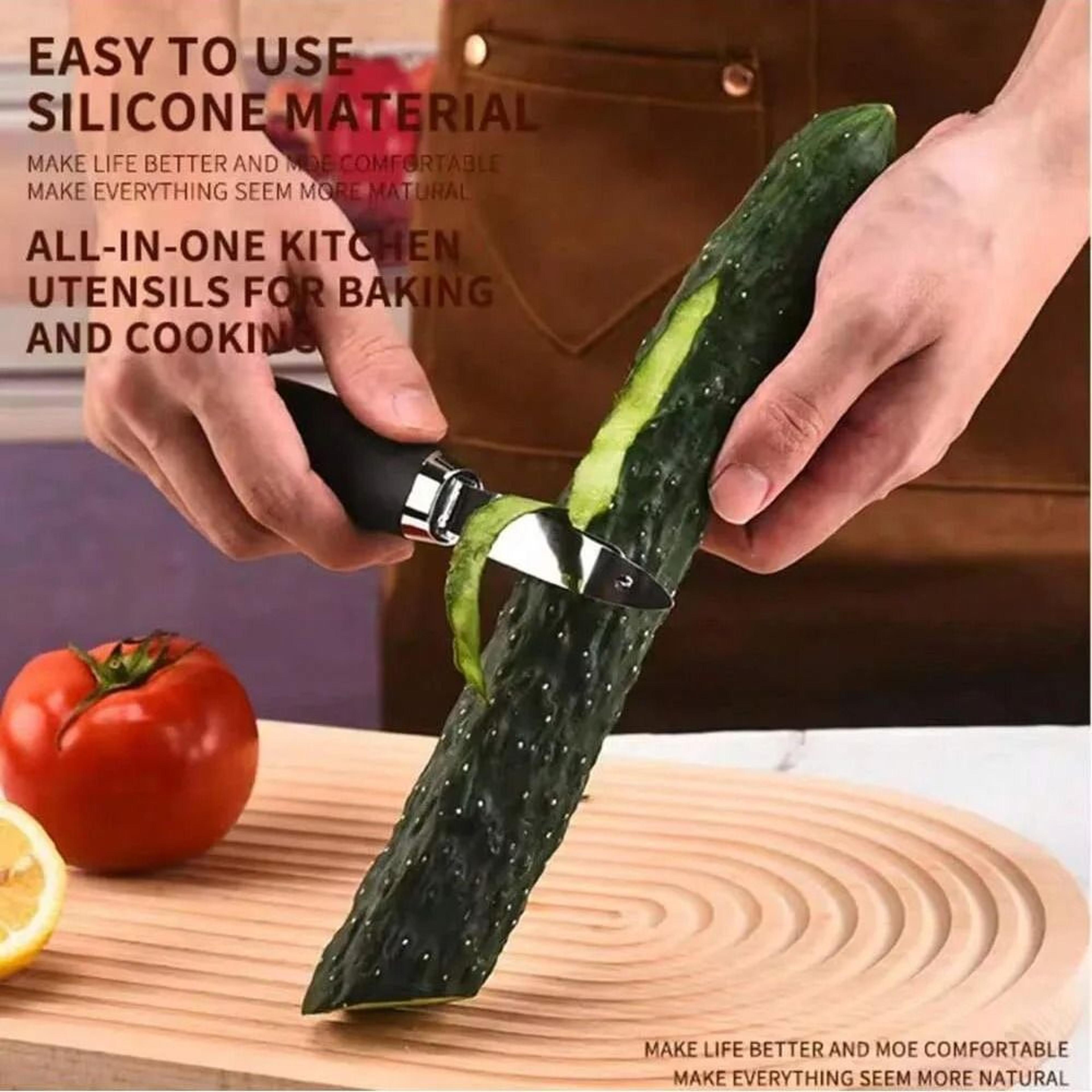 7pc silicone-grip stainless utensil set