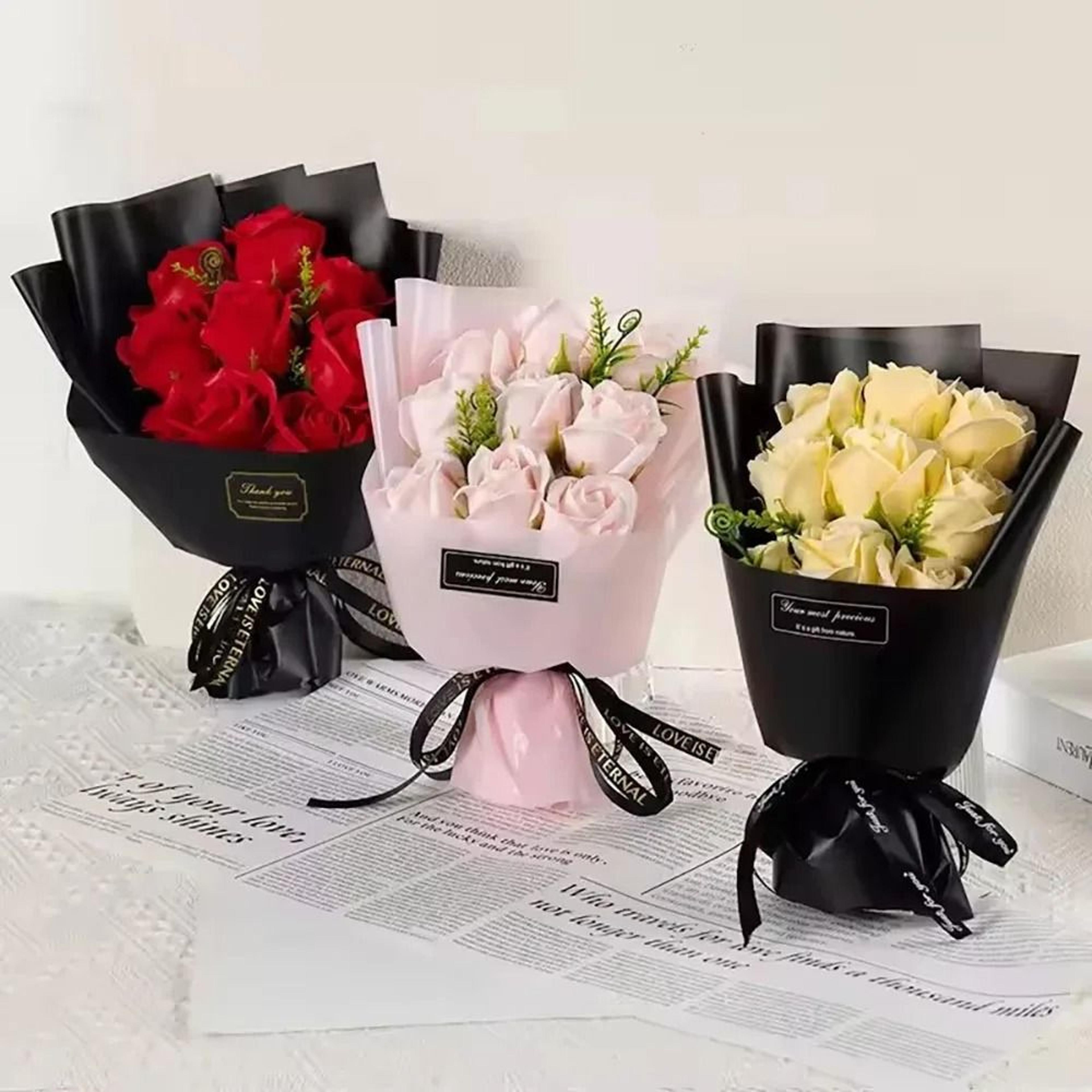 silk-touch scented soap rose bouquet
