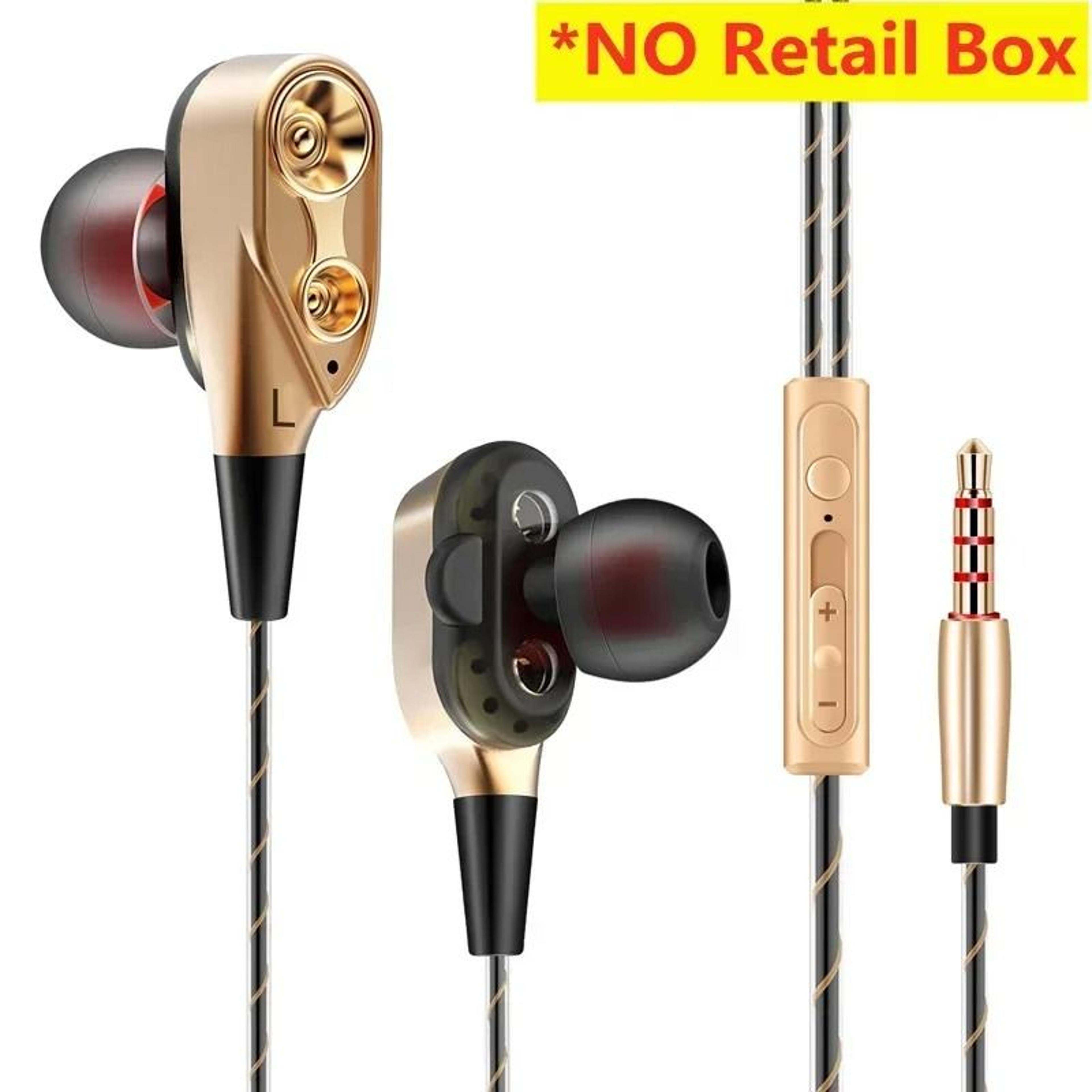 hifi dual-driver wired sport headphones