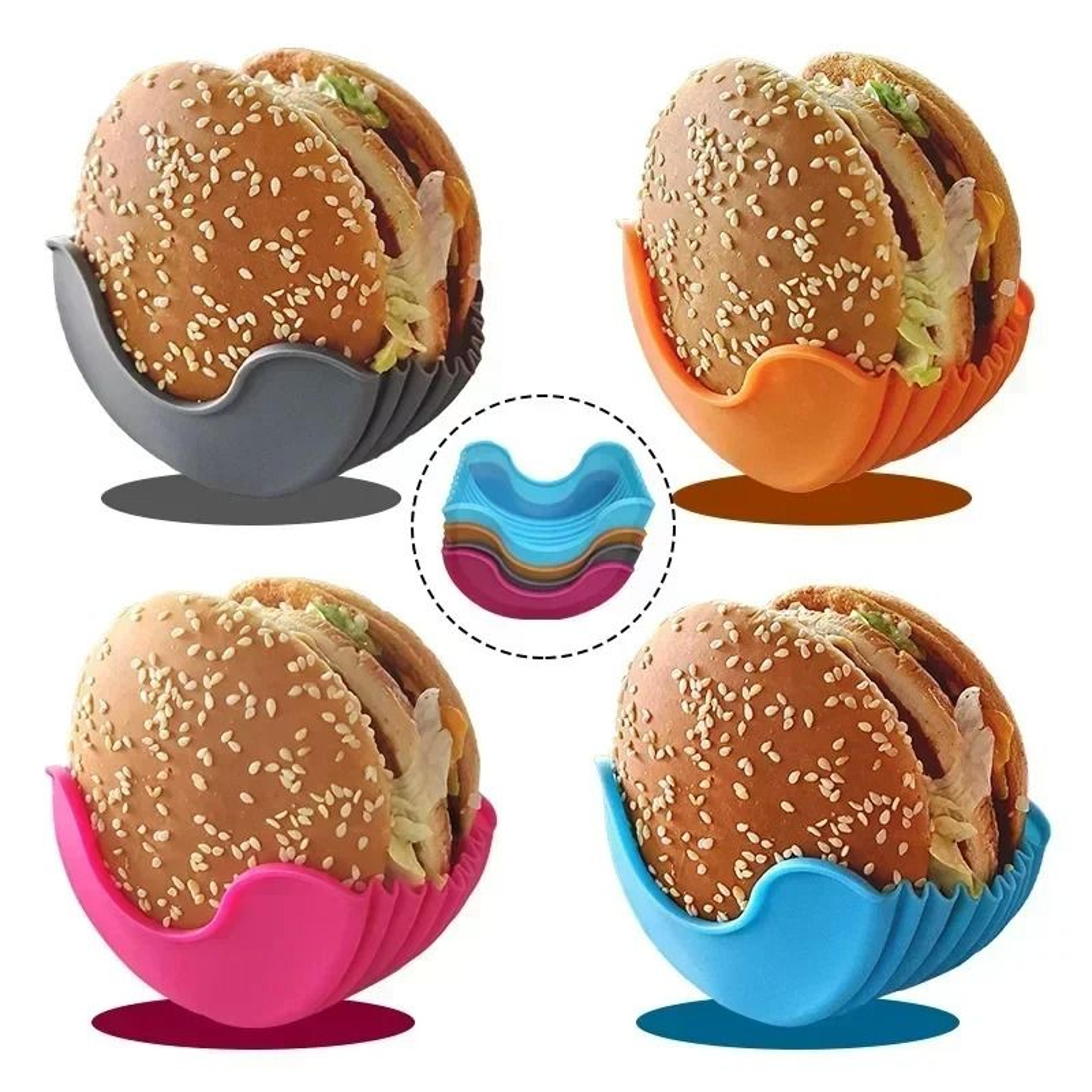reusable silicone burger holder & shell