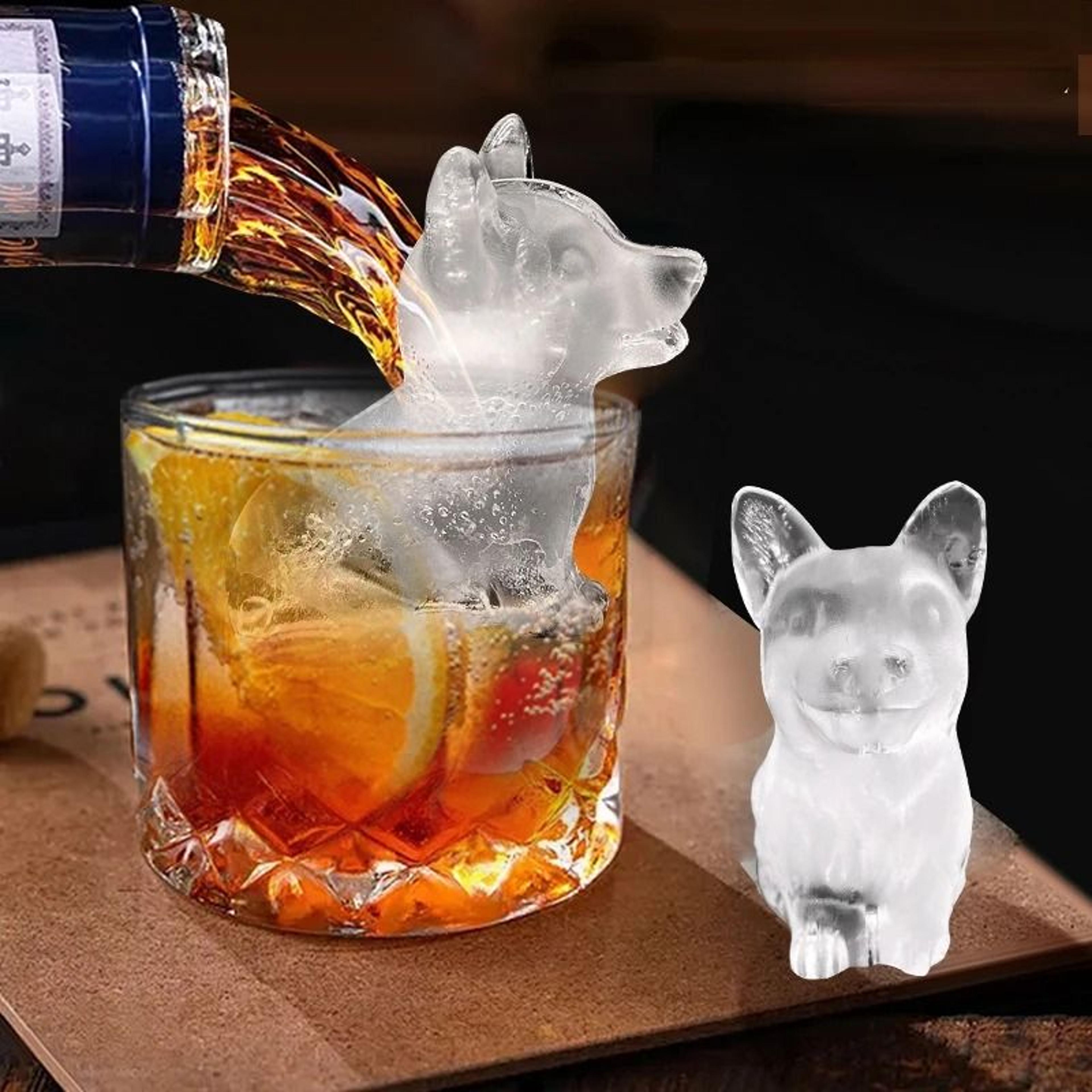 3d "pet shapes" silicone ice cube mold with funnel lid