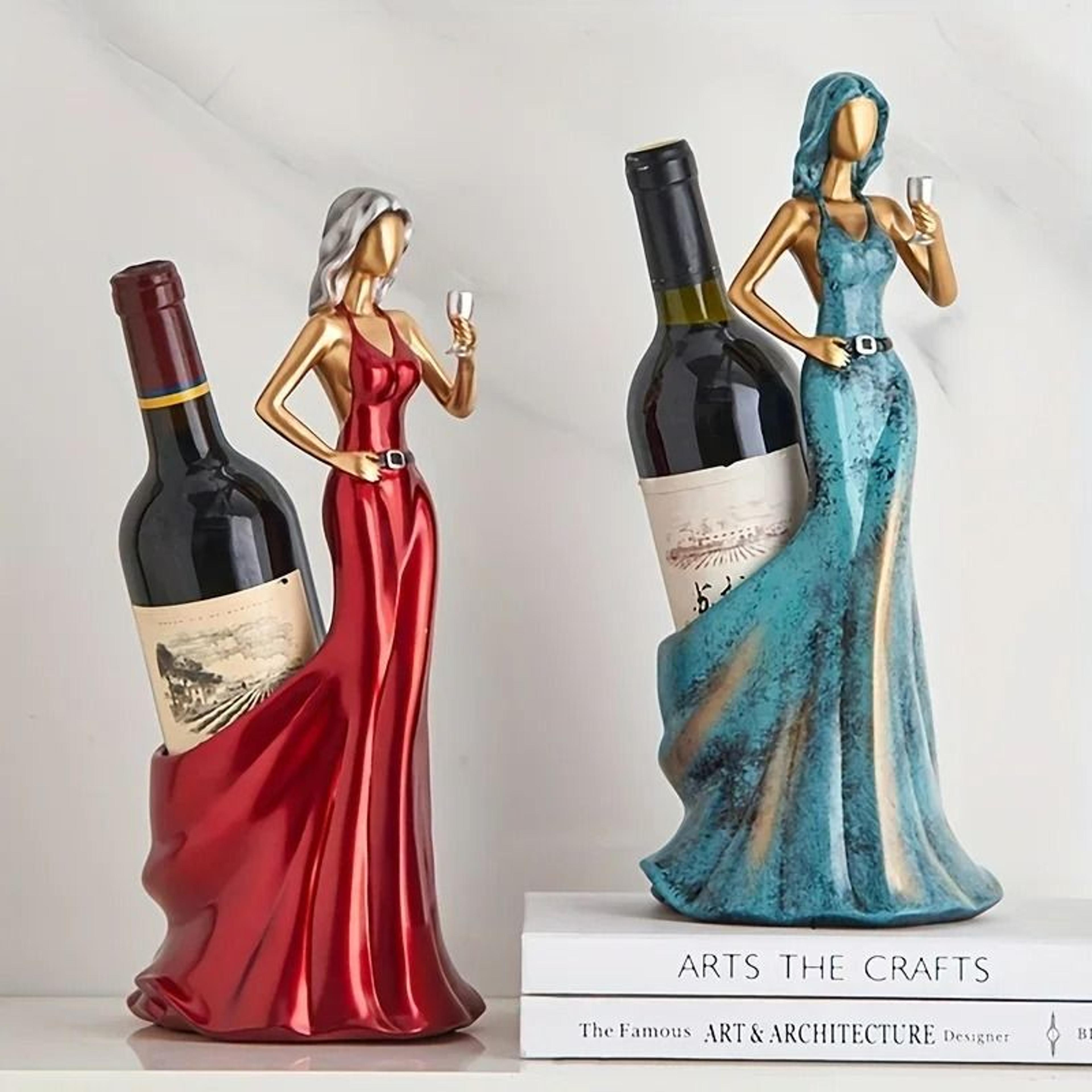 "sexy girl" sculptural red wine rack