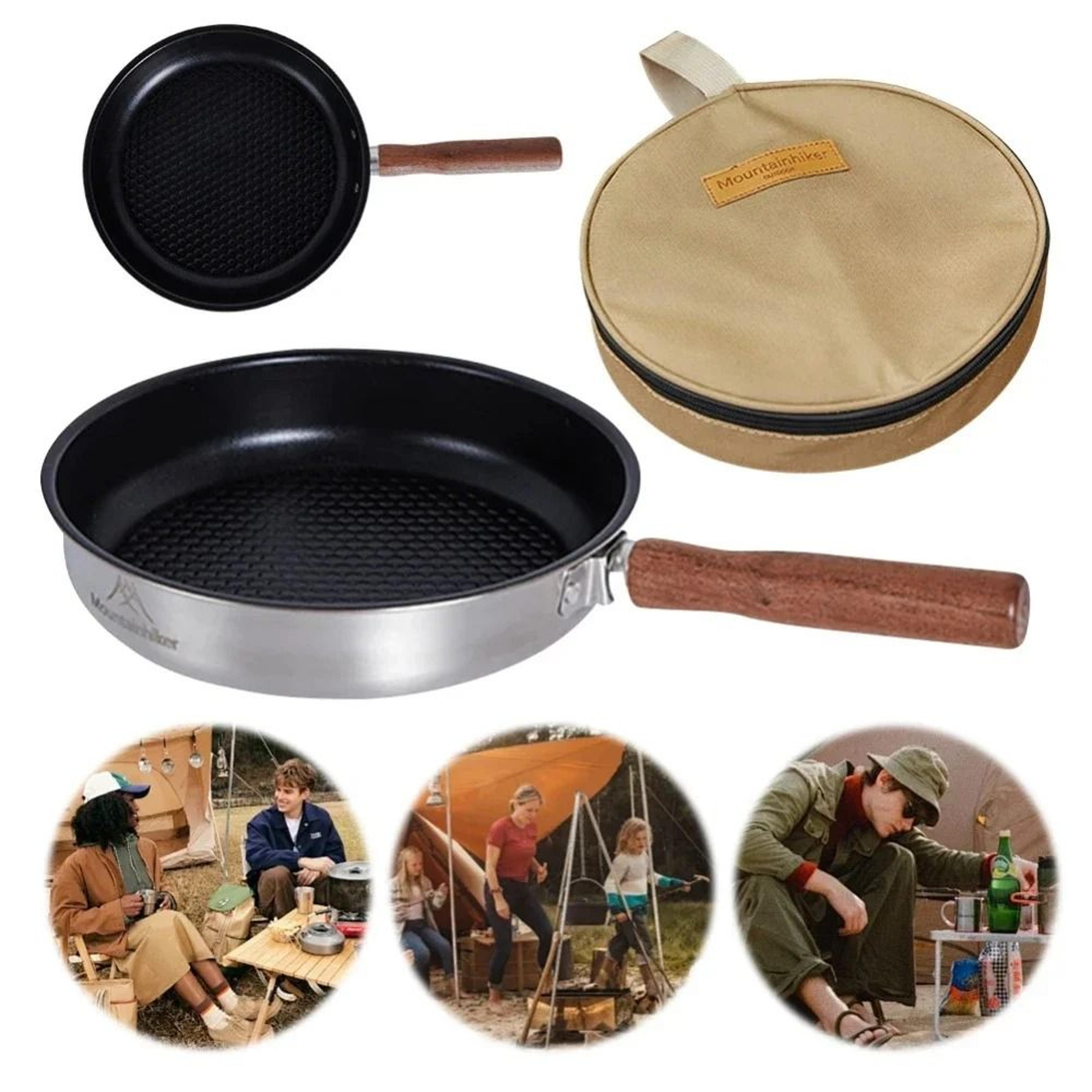 outdoor portable stainless steel mini wok & frying pan